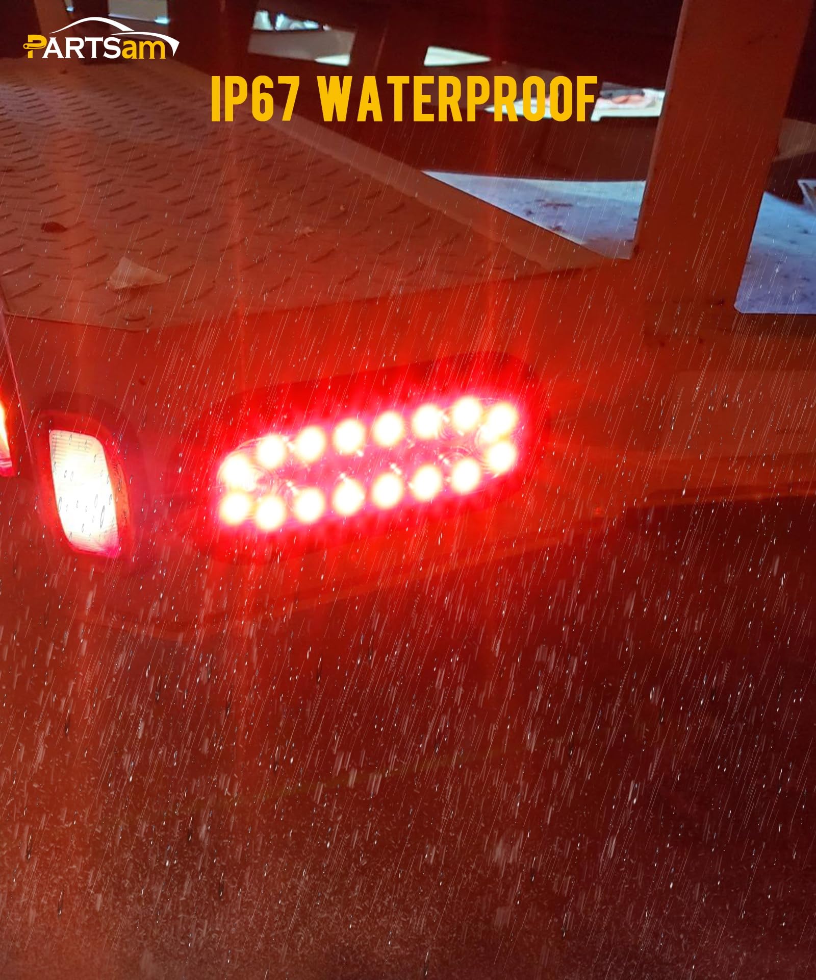 Partsam 4Pcs 6.3" Inch Oval Led Trailer Taillights Stop Brake Lights Running Red and White Backup and Reverse Lights, Sealed 6.3 inch Oval led Trailer Lights Kit Grommet Mount for RV Trucks