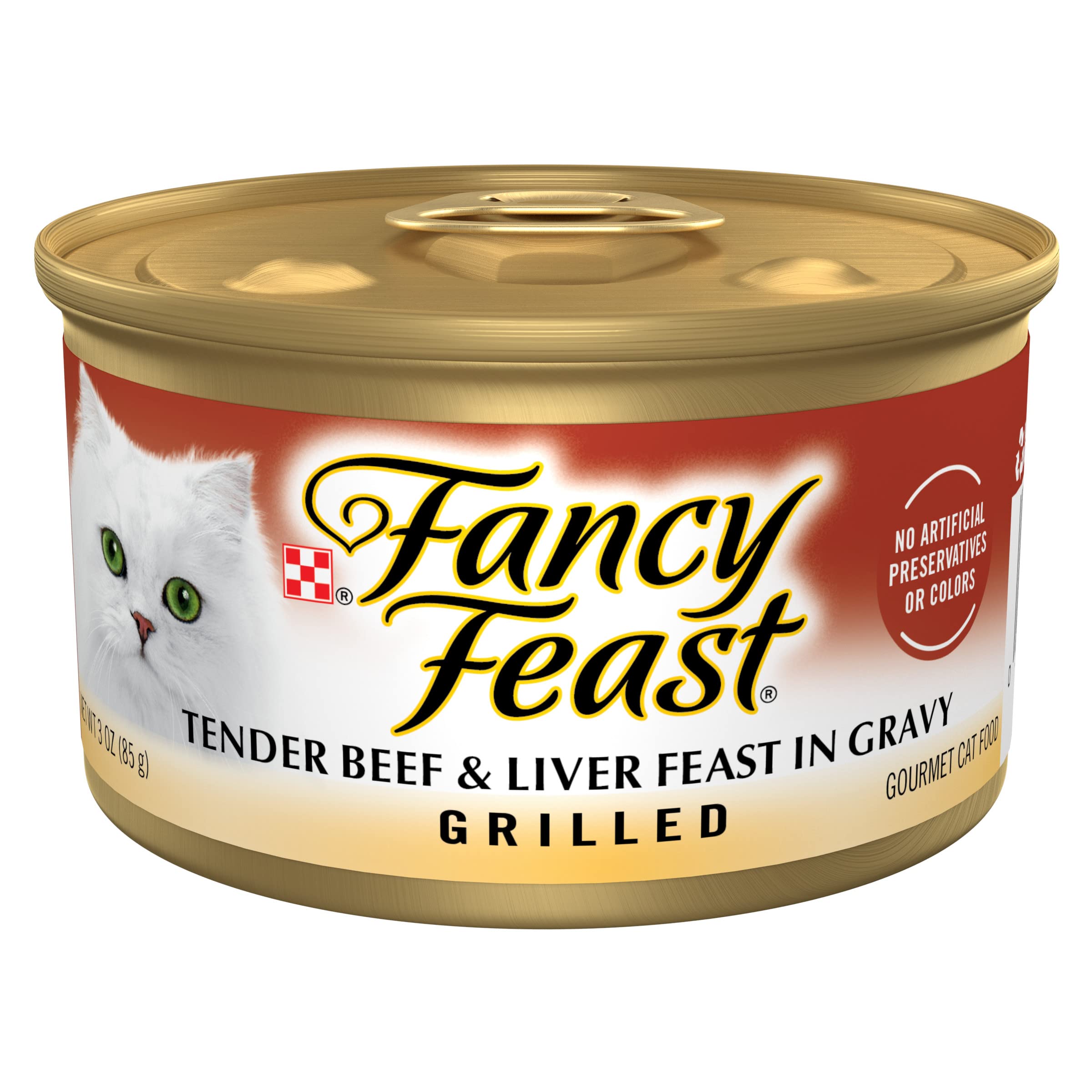 Purina Fancy Feast Grilled Wet Cat Food Beef and Liver Feast in Wet Cat Food Gravy - (Pack of 24) 3 oz. Cans