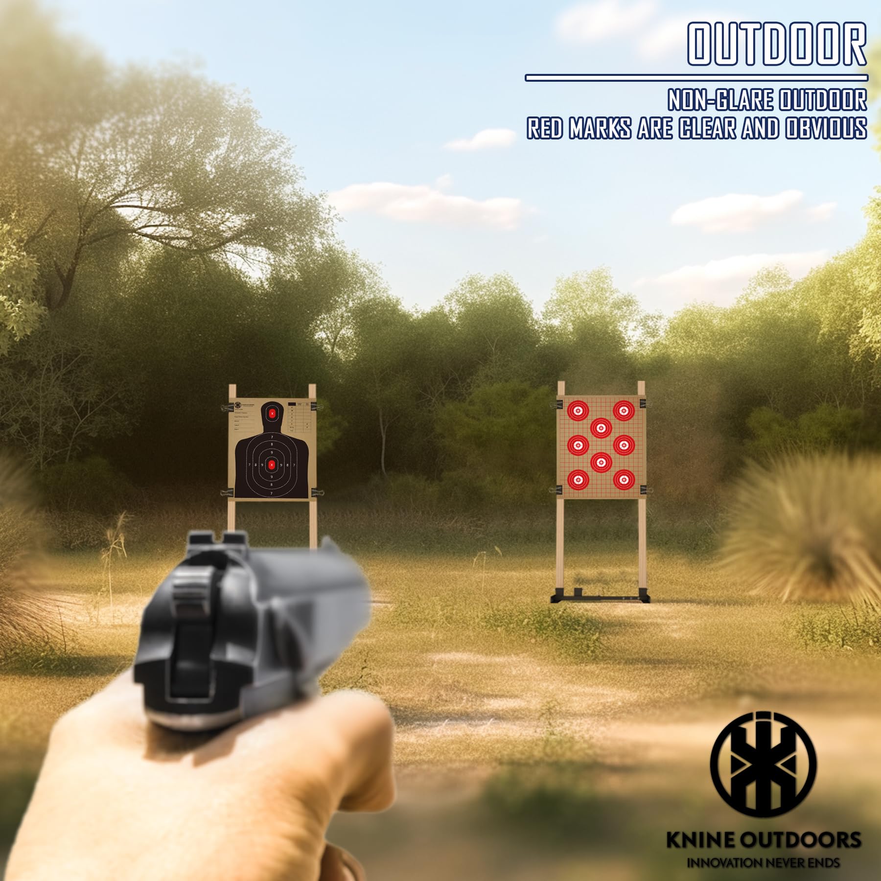 KNINE OUTDOORS Cardboard Targets - Paper Silhouette Targets for Shooting, 13" X 16", Double-Sided, Torso, ISPC/USPSA/IDPA (30 Pack)