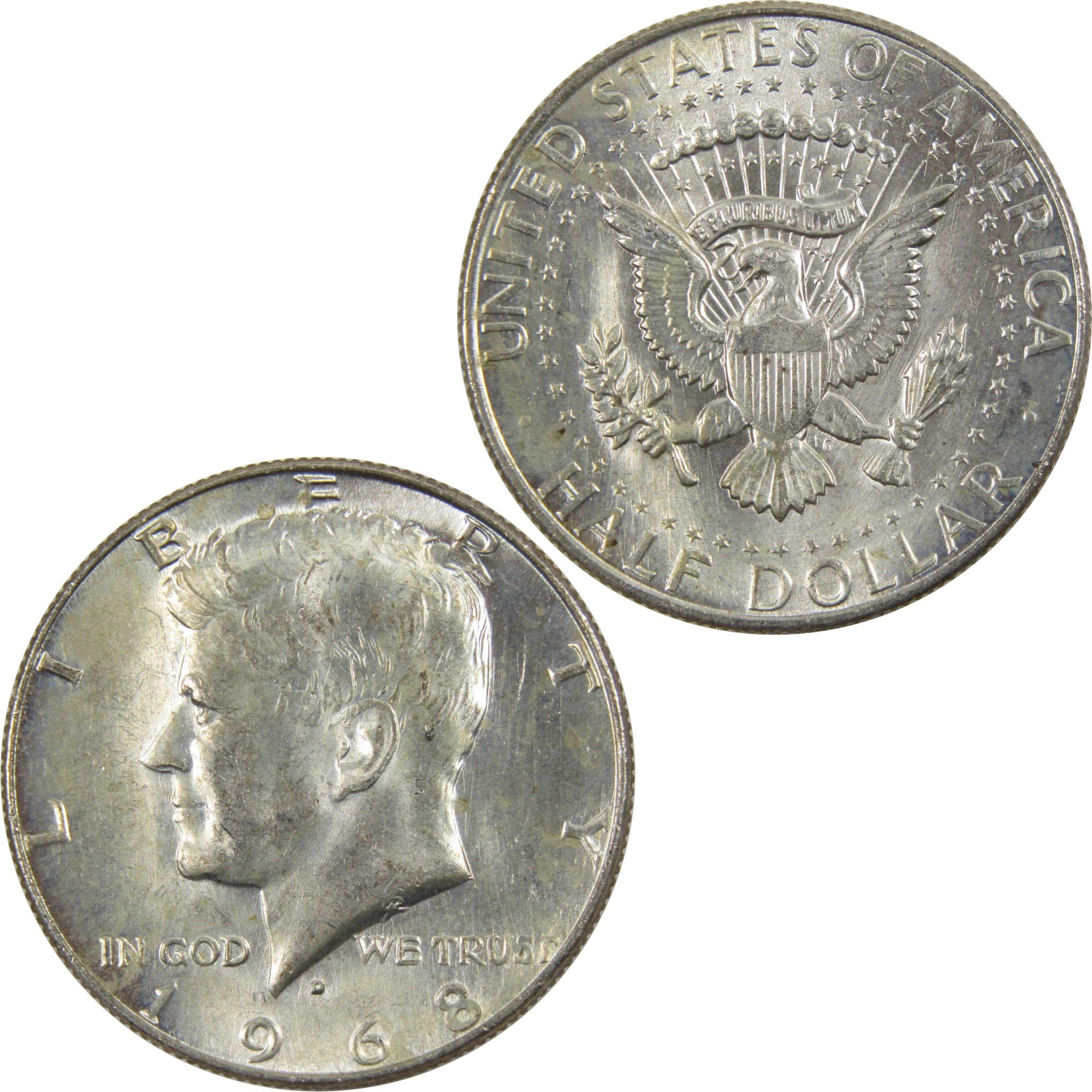 1968 D Kennedy Half Dollar AG About Good 40% Silver Clad 50c Coin