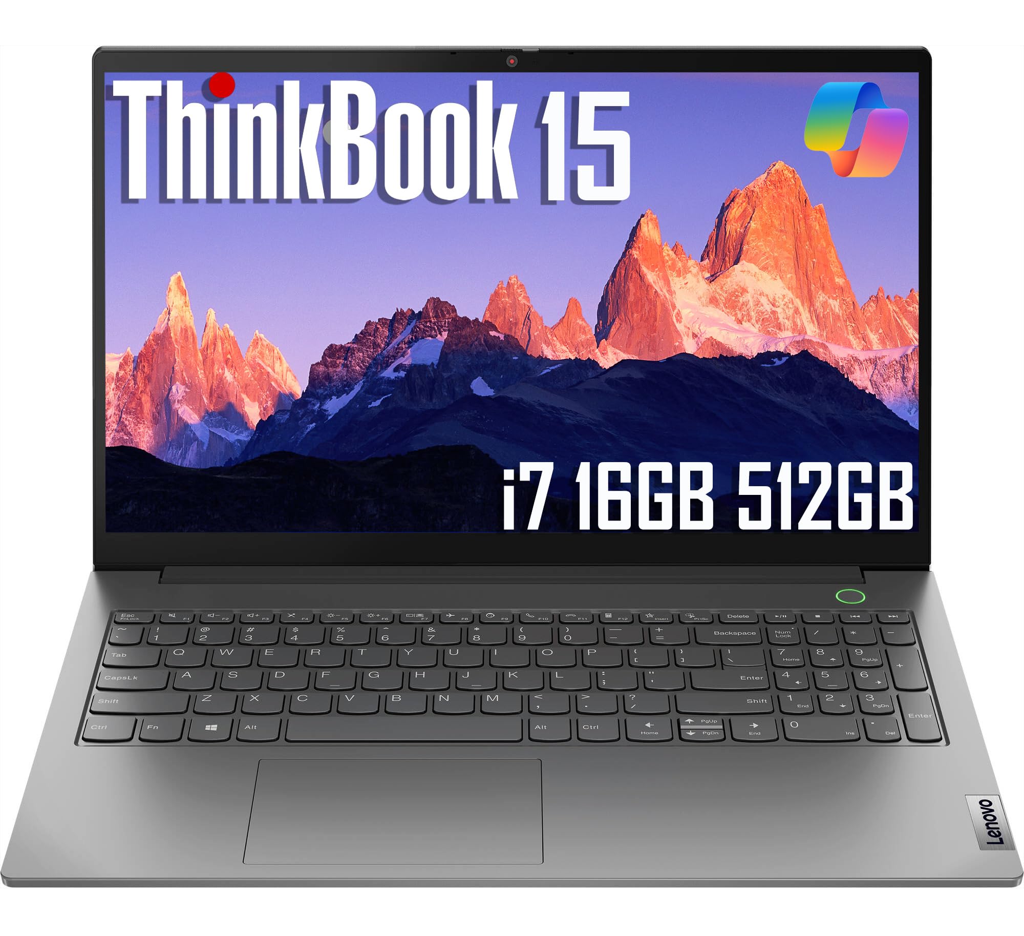 Lenovo ThinkBook 15 Gen 4 Business Laptop (15.6" FHD Anti-Glare, Intel 10-Core i7-1255U, 16GB RAM, 512GB SSD), 1080p Webcam, Fingerprint, Narrow Bezel, Thunderbolt 4, Ethernet, Win 11 Pro w/Copilot