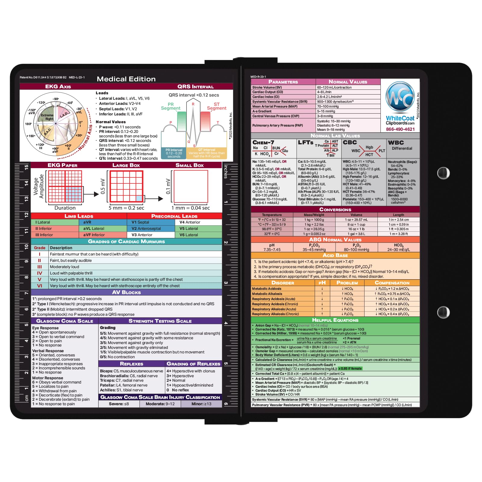 Whitecoat MedInfo Clipboard Medical Edition Black