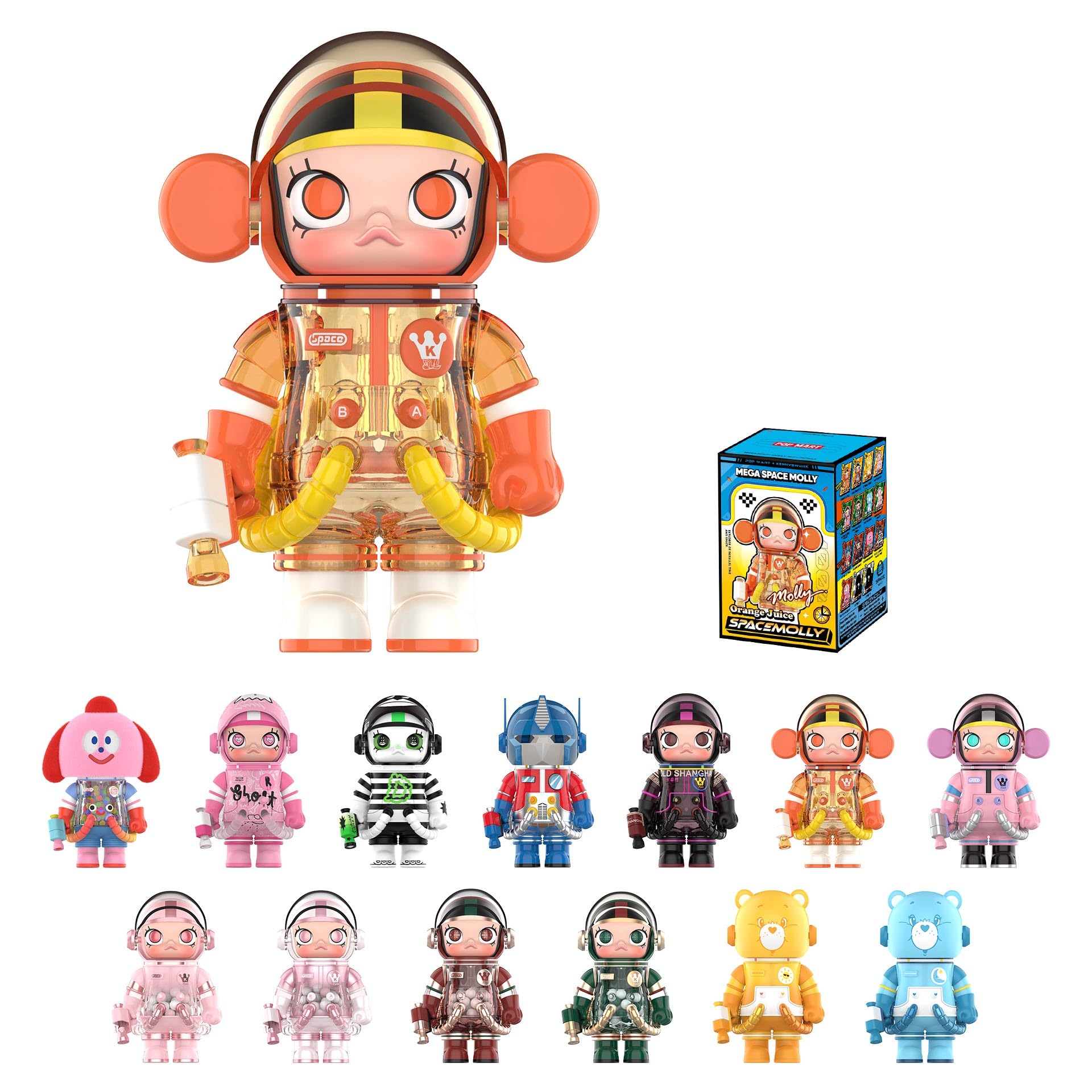 POP MART MEGA Space Molly 100% Series4 Blind Box Figures, Random Design Action Figures Collectible Toys Home Decorations, Holiday Birthday Gifts for Girls and Boys, Single Box