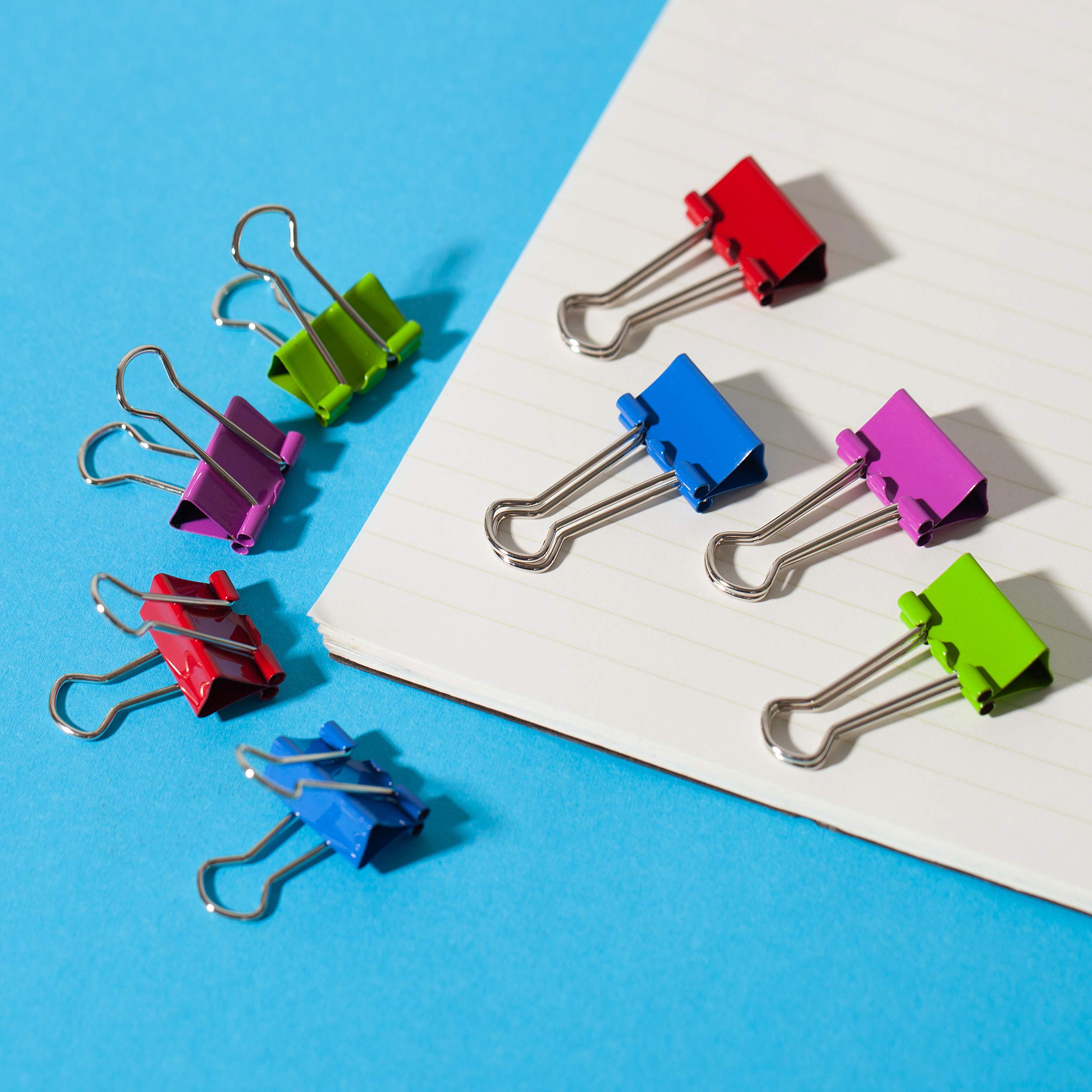 Mr. Pen Colored Binder Clips - 0.75' (3/4 inch), 100 Pack - Colorful Binder Clips in Small Size - Office Supplies