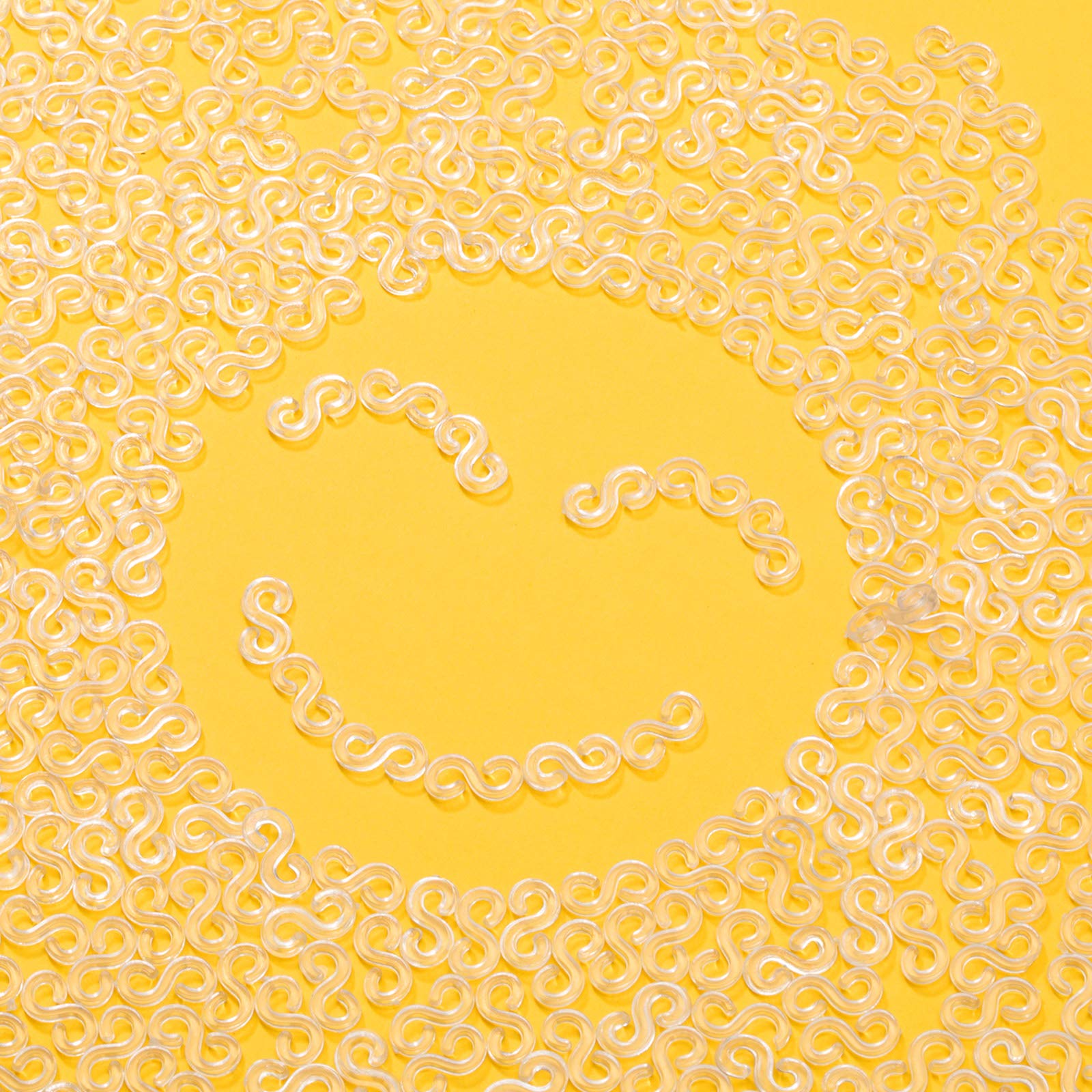 300 Pieces Rubber Band S Clips Loom Band Clips Plastic Connectors Refills for Loom Bracelets (Clear)