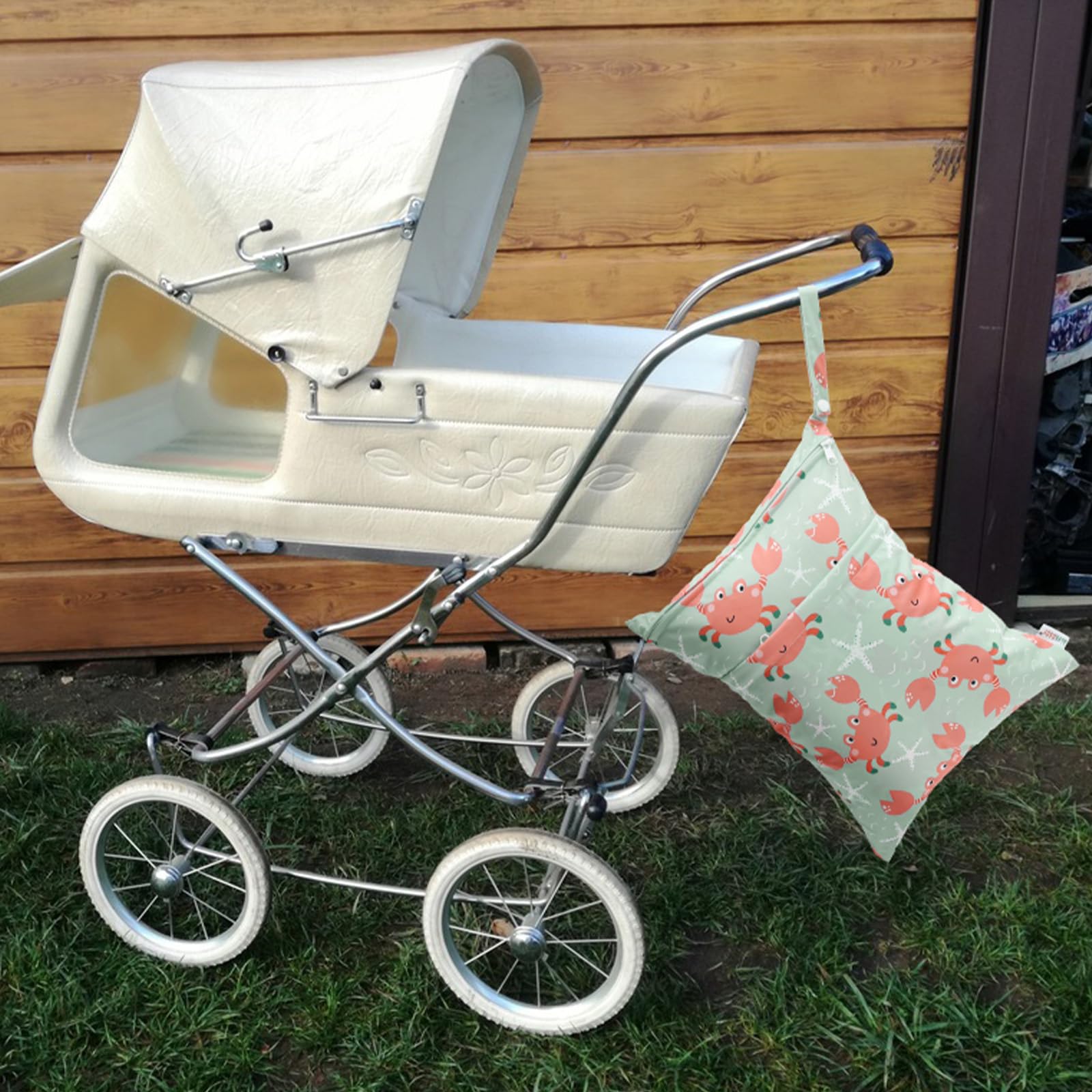 ALVA ALVABABY 3pcs Cloth Diaper Wet Dry Bags Waterproof Reusable with Two Zippered Pockets Travel Beach Pool Daycare Soiled Baby Items Yoga Gym Bag for Swimsuits or Wet Clothes 3L-ZM15A