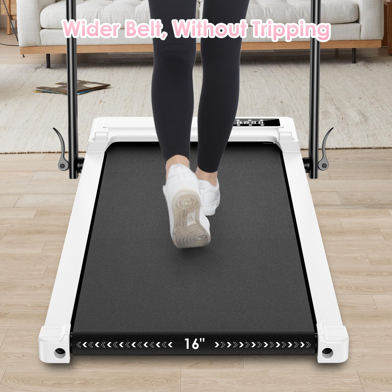 ANCHEER Treadmills with Incline, 7.5MPH Under Desk Treadmill/2s Folding/Max 350 lb Capacity-Walking Pad/Compact Electric Treadmill for Home/Gym/Office with LED Touch Screen/Remote Watch