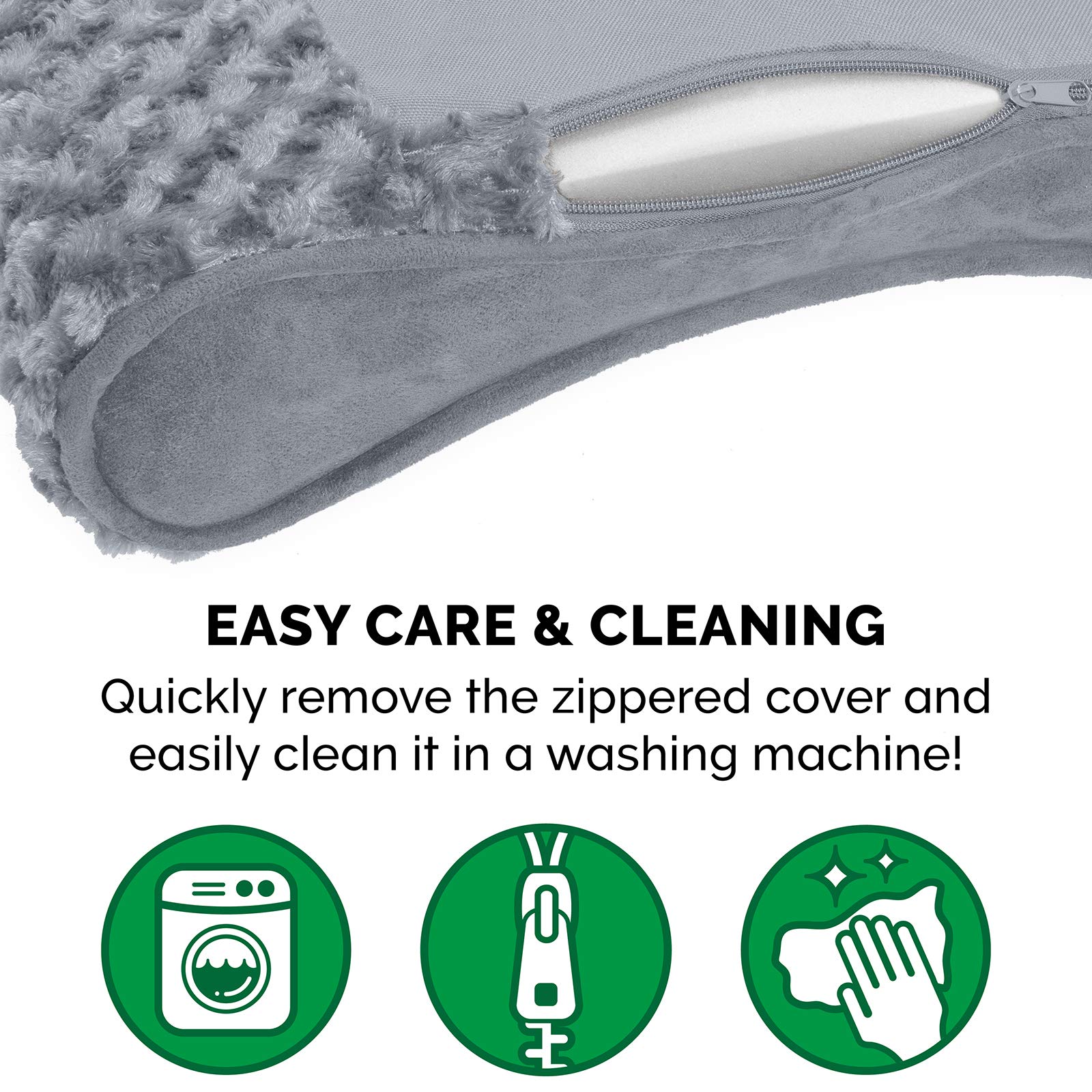 Furhaven Orthopedic Dog Bed for Large/Medium Dogs w/ Removable Washable Cover, For Dogs Up to 38 lbs - Ultra Plush Faux Fur & Suede Luxe Lounger Contour Mattress - Gray, Large