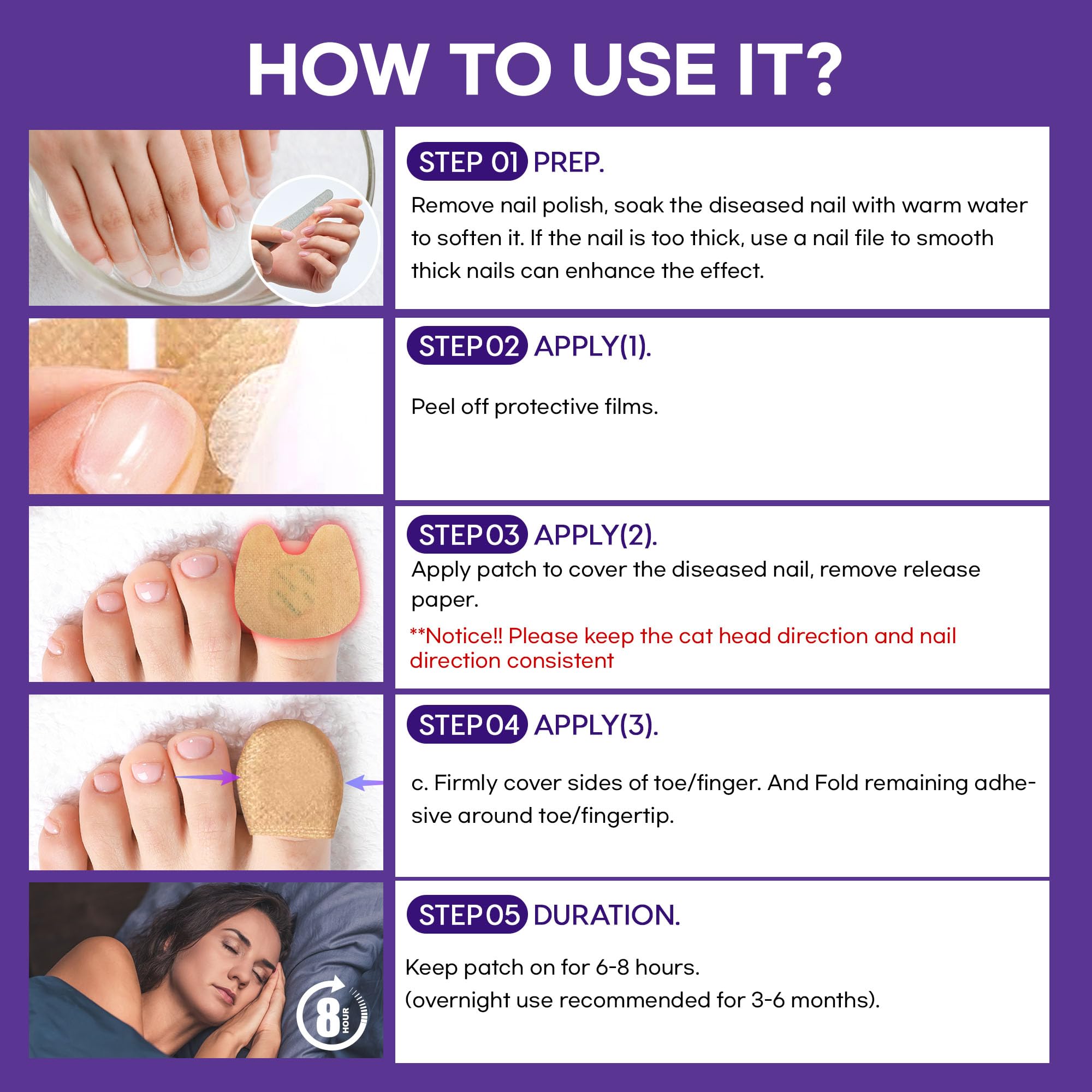 Extra Strength Toenail Fungus Treatment Patches: Nail Fungus Treatment for Toenail Fingernails - Fungal Nail Patches Nail Repair Patches - 8-Hour Nightime Nail Renewal Patches - 21Patches