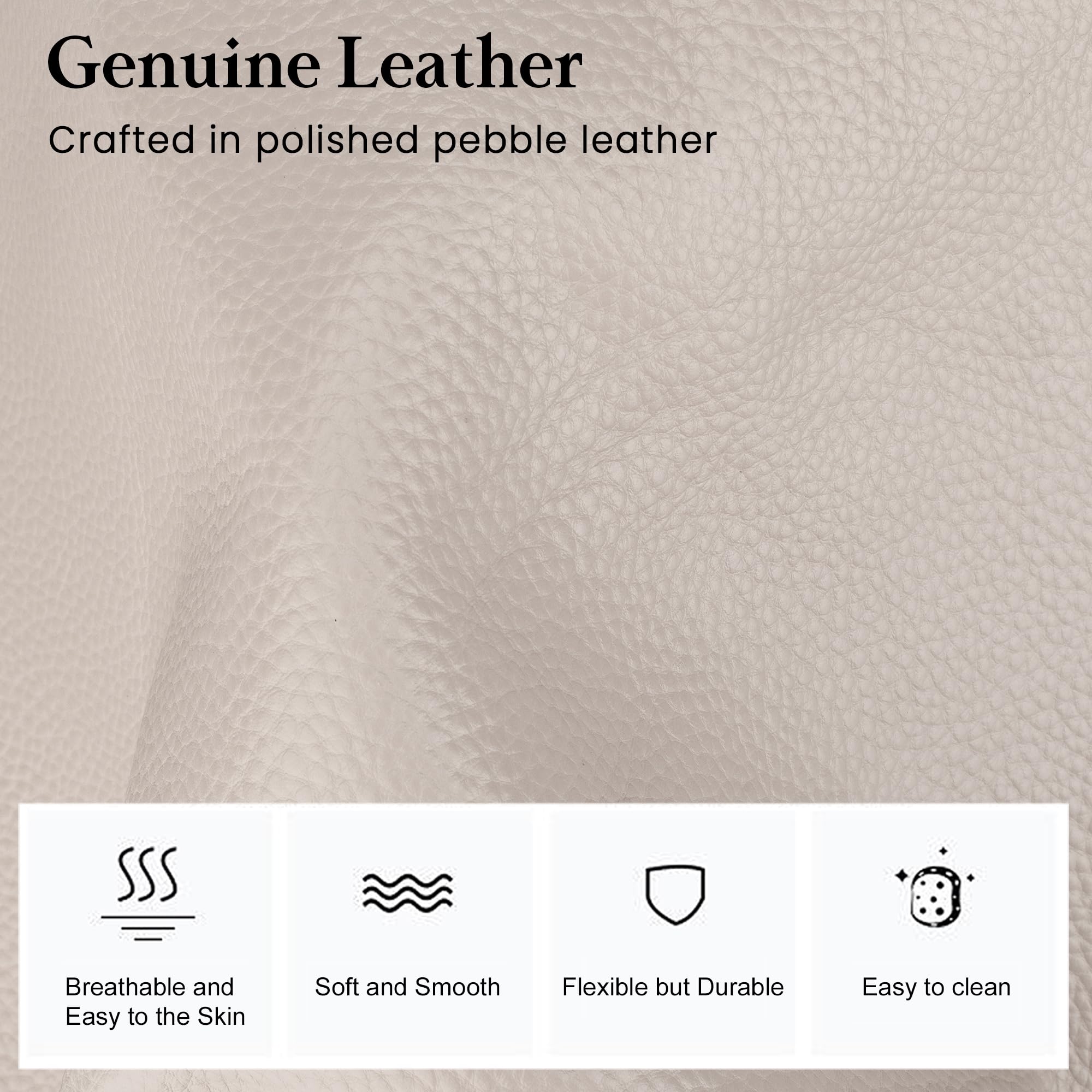 befen Genuine Leather Small Crossbody Bags for Women Ladies Triple Zip Shoulder Purses Bag Cell Phone Leather Handbag with RFID Card Slots Beige Grey
