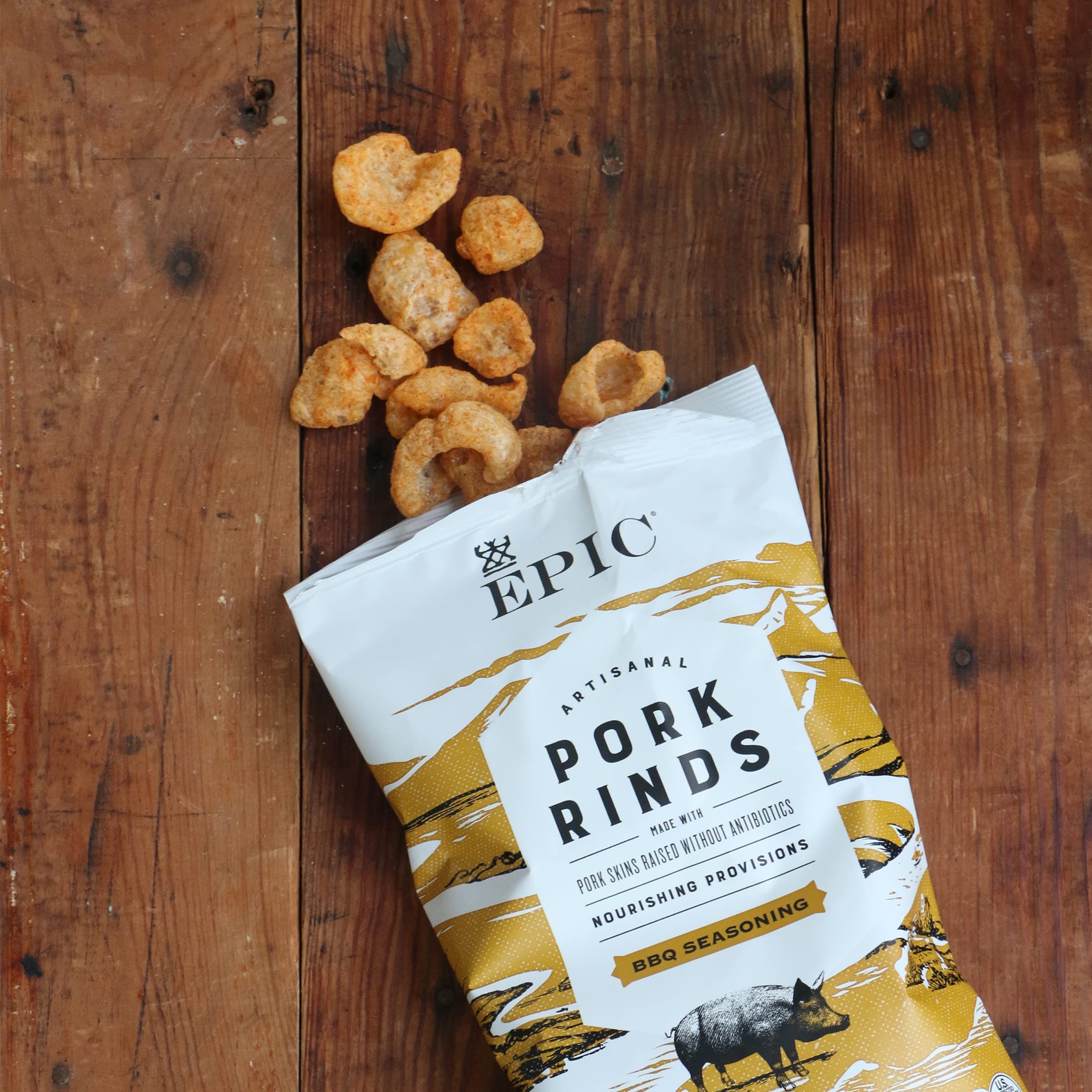 EPIC BBQ Pork Rinds Gluten Free, 2.5oz