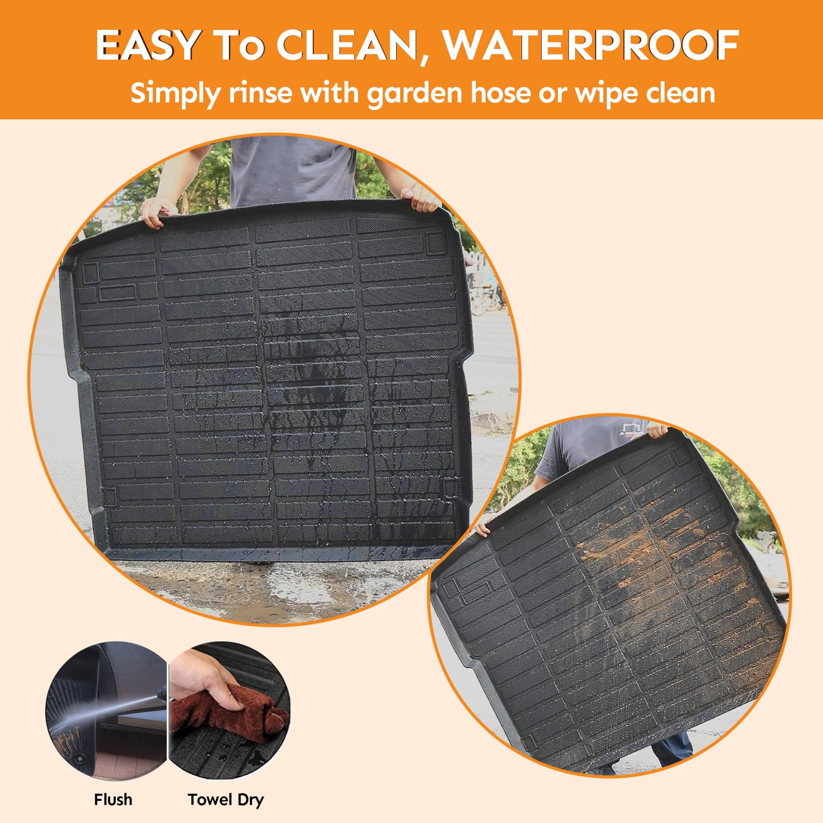 Binmotor-Floor Mats Cargo Liner Set for GMC Terrain 2024-2018丨2018-2024 Chevy Equinox, All Weather Car Floor Mats 2024 GMC Terrain/Chevy Equinox Accessories for Terrain