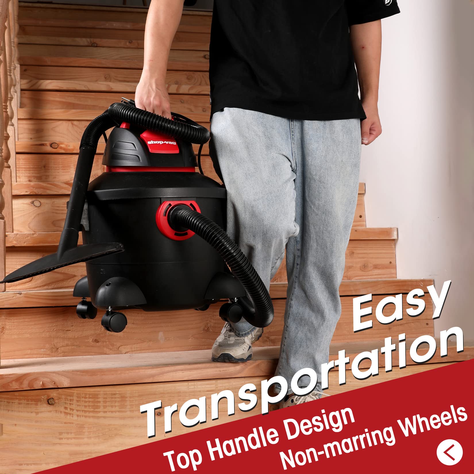 Shop-Vac 6 Gallon 3.0 Peak HP Wet Dry Vacuum, Heavy-Duty Shop Vacuum with Attachments, 5920611