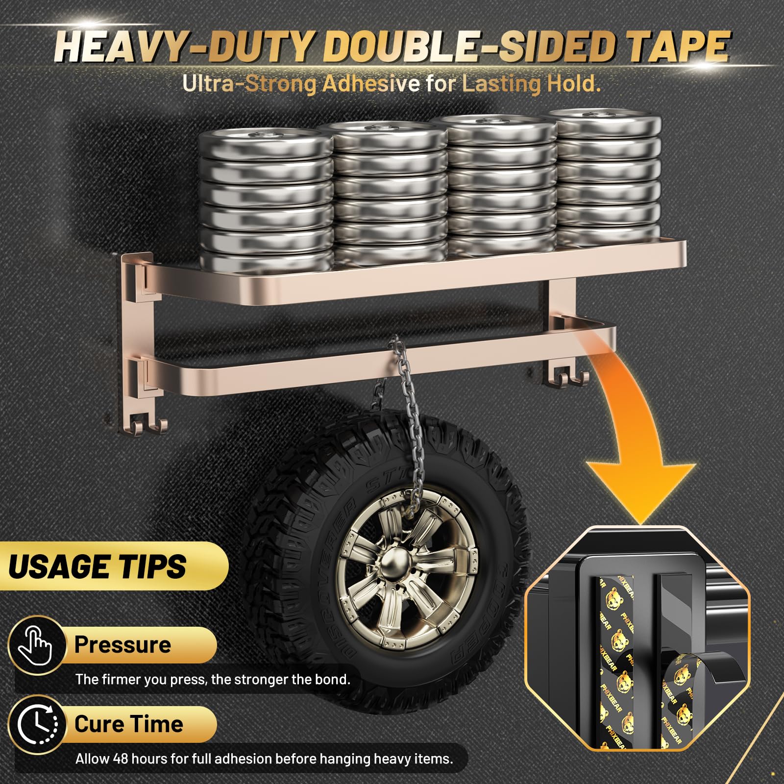 PHIXBEAR Pro+ Heat Resistant Heavy Duty Foam Tape, Super Strong Double Sided Mounting Tape for Indoor, Outdoor, Automotive, LED Strip, Weatherproof Removable No Residue 0.4" x 19.7 FT