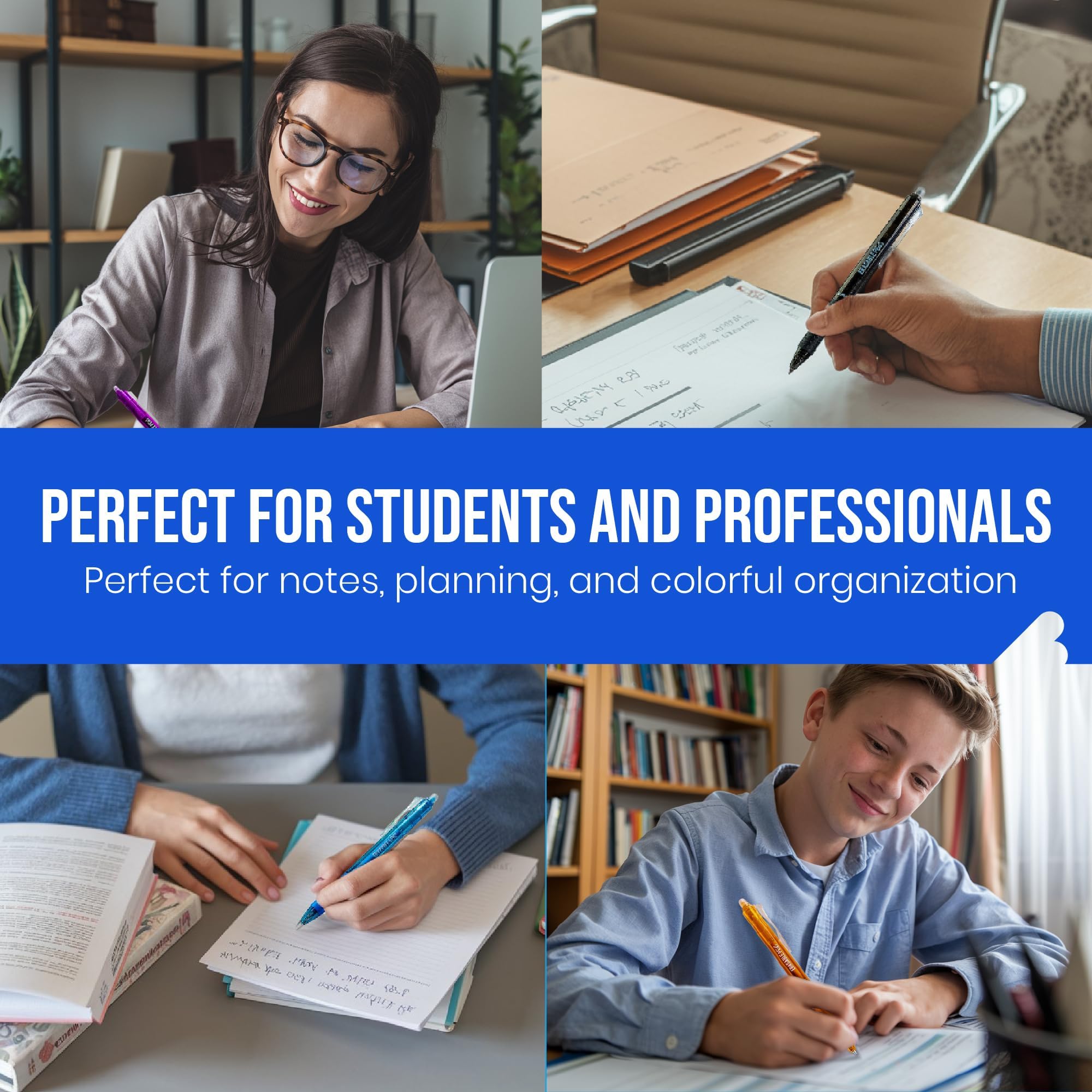 BUNMO Erasable Gel Pens 10 Pack - Multicolor with 10 Refills - School Supplies for Girls - Erasable Pens for Smooth Writing & Drawing - Tween Girls Gifts