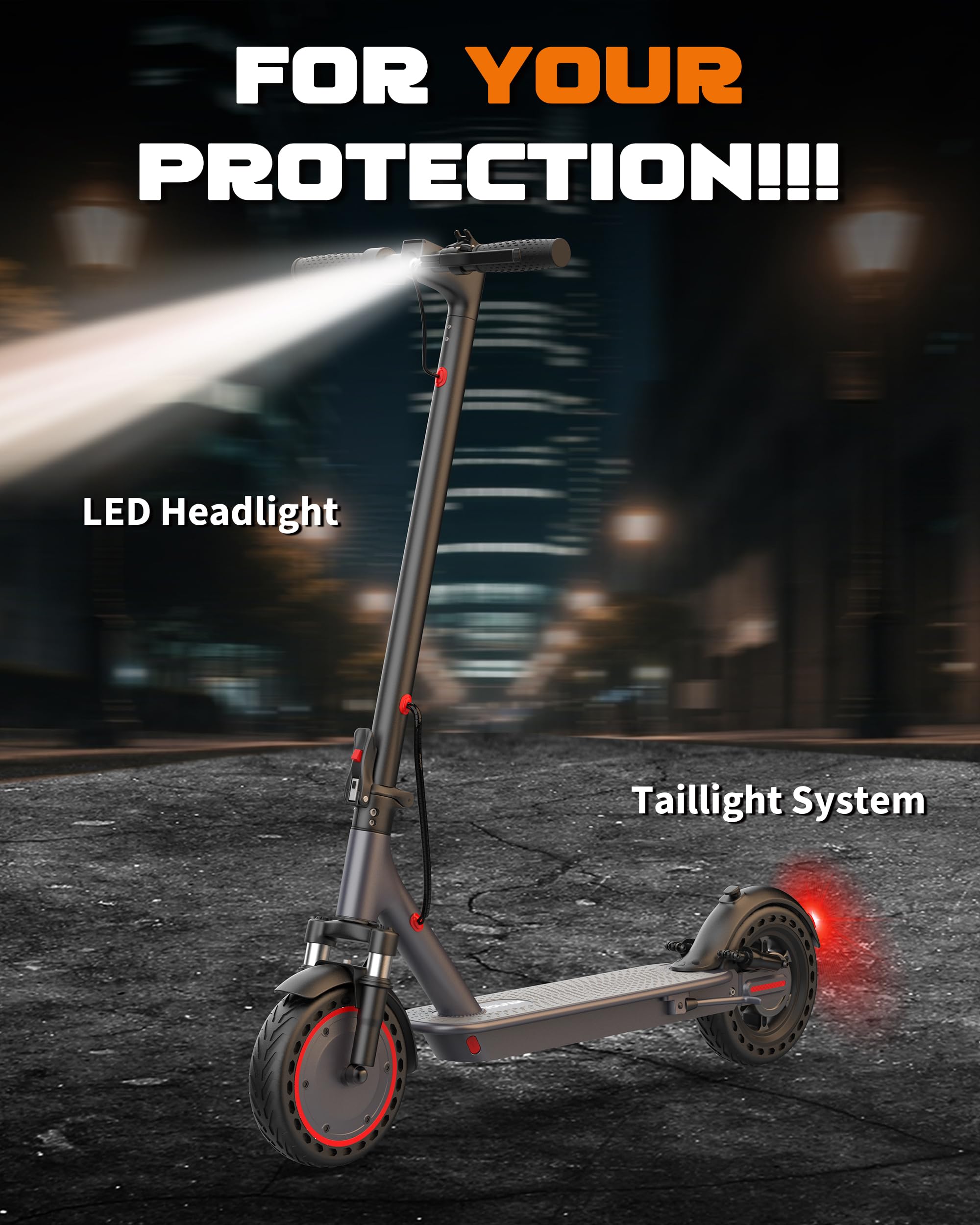 VOLPAM 10Inch Electric Scooter for Adult, Dual Suspension, 21/31MPH Top Speed, 500W/800W Powerful Motor, 22/31 /35/40/60Miles Long Range, Dual Braking, Max Load 264 lbs