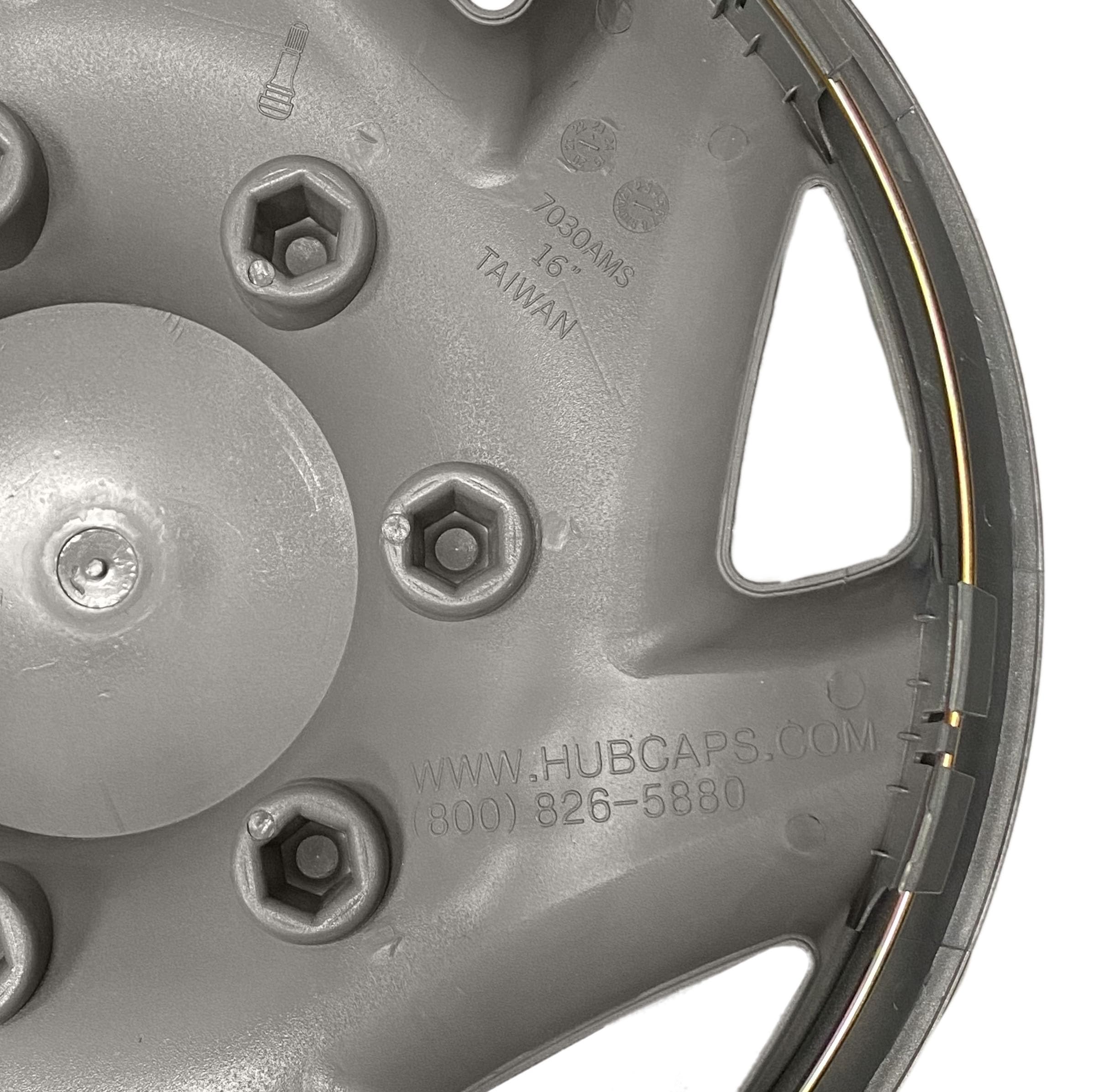 Hubcaps.com - Premium Quality 16" Silver Hubcaps/Wheel Covers fits Ford Van, One-Piece Heavy Duty Construction (Set of 4)