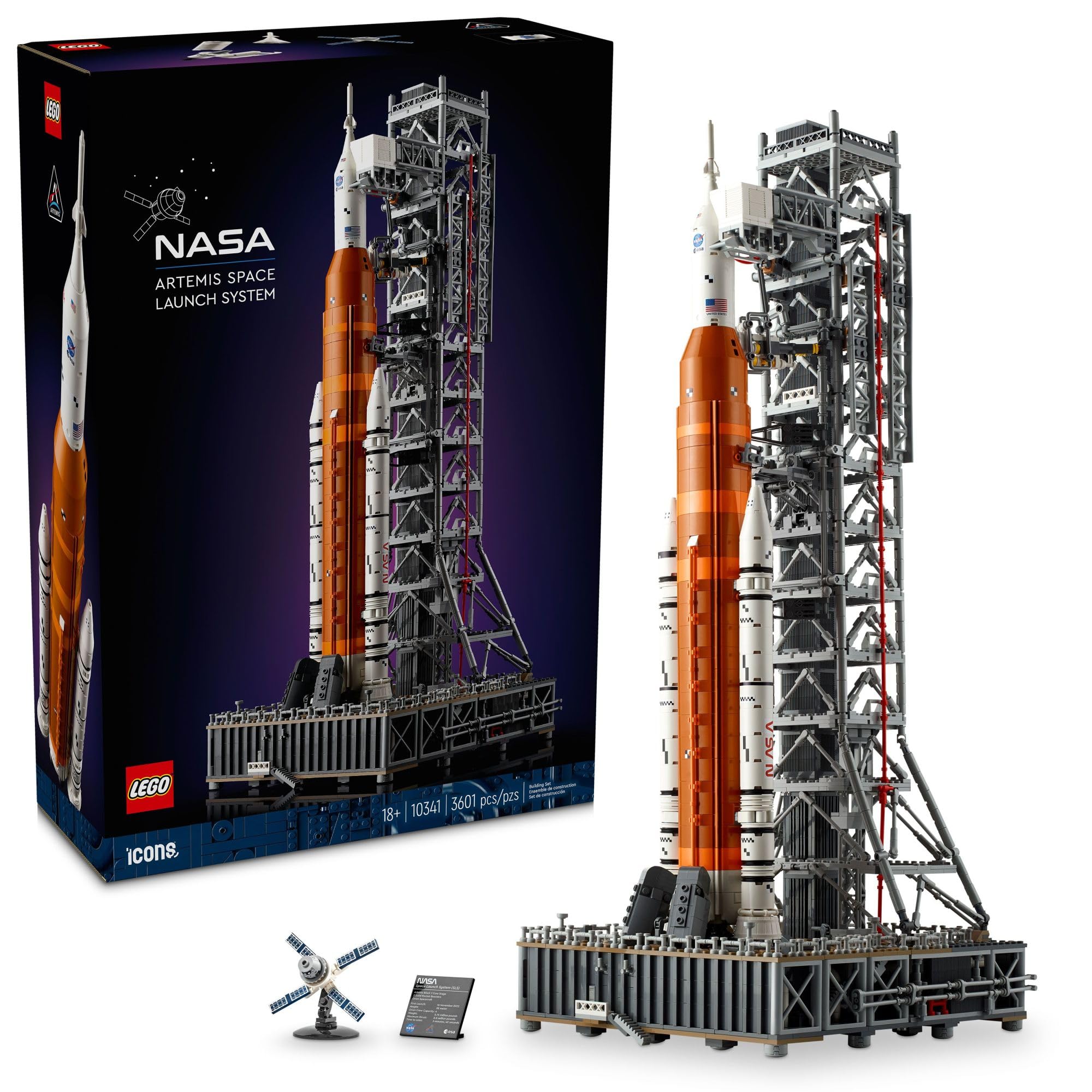 LEGO Icons NASA Artemis Space Launch System, Home and Office Décor, Space Gift for Adults, DIY Model Building Kit, Fun Project for Adults, Includes an Orion Capsule and Launch Tower, 10341