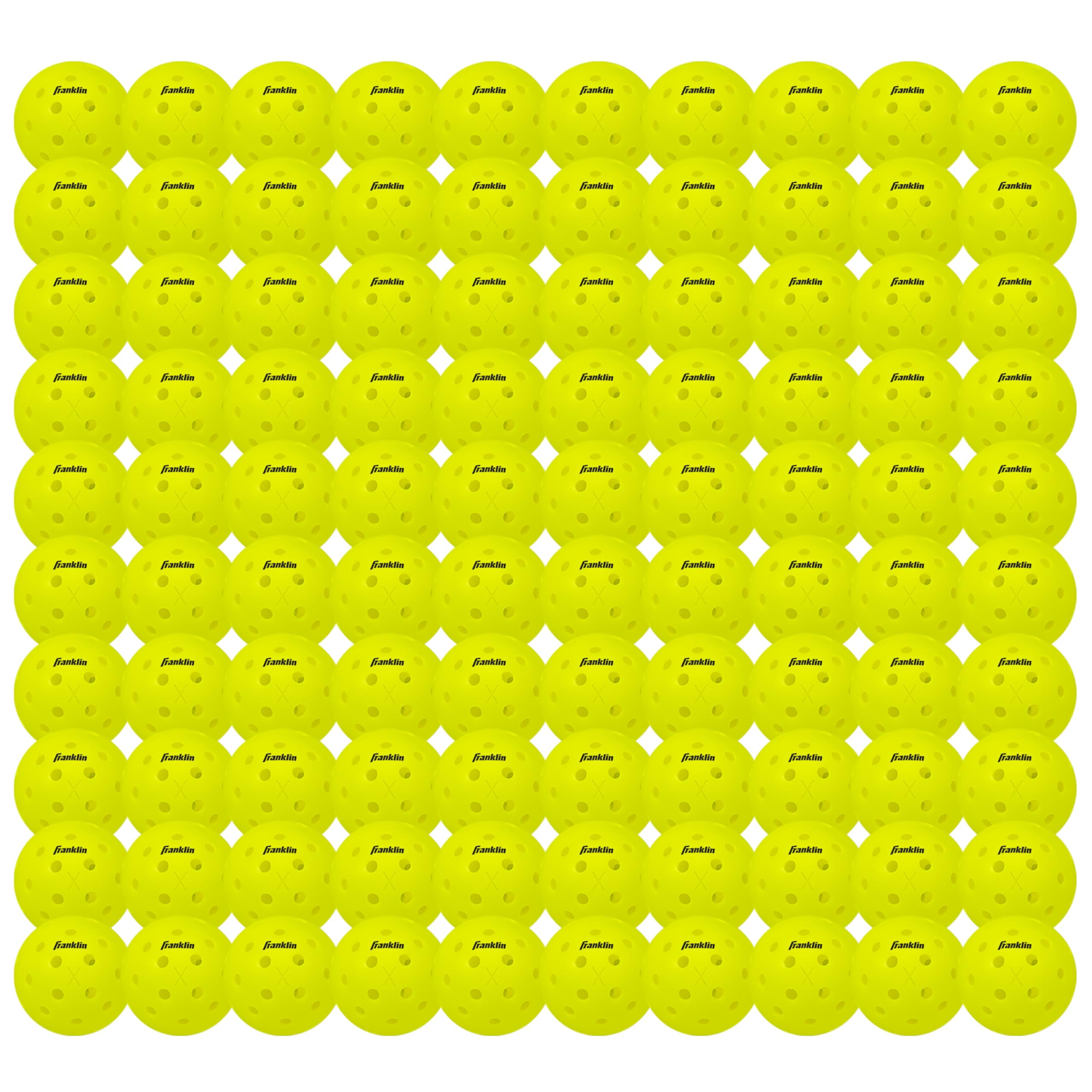 Franklin Sports Outdoor - X-40 Pickleball Balls - USA Pickleball (USAPA) Approved - 100 Bulk Pack Outside Pickleballs - Yellow - US Open Ball