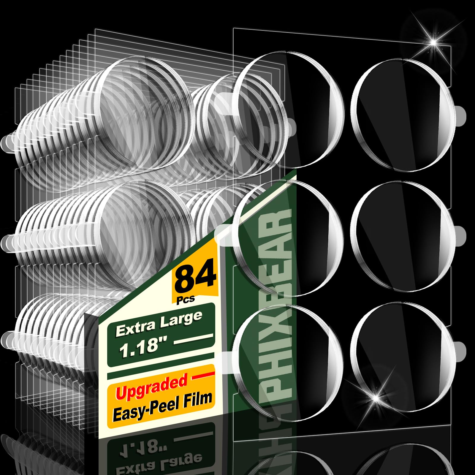 PHIXBEAR Extra Large 1.18" Museum Sticky Putty Heavy Duty Removable No Residue, Upgraded Easy-Peel Film, Wall Putty for Hanging Things, Crafts, Balloons, Posters & DIY, 84 Pcs