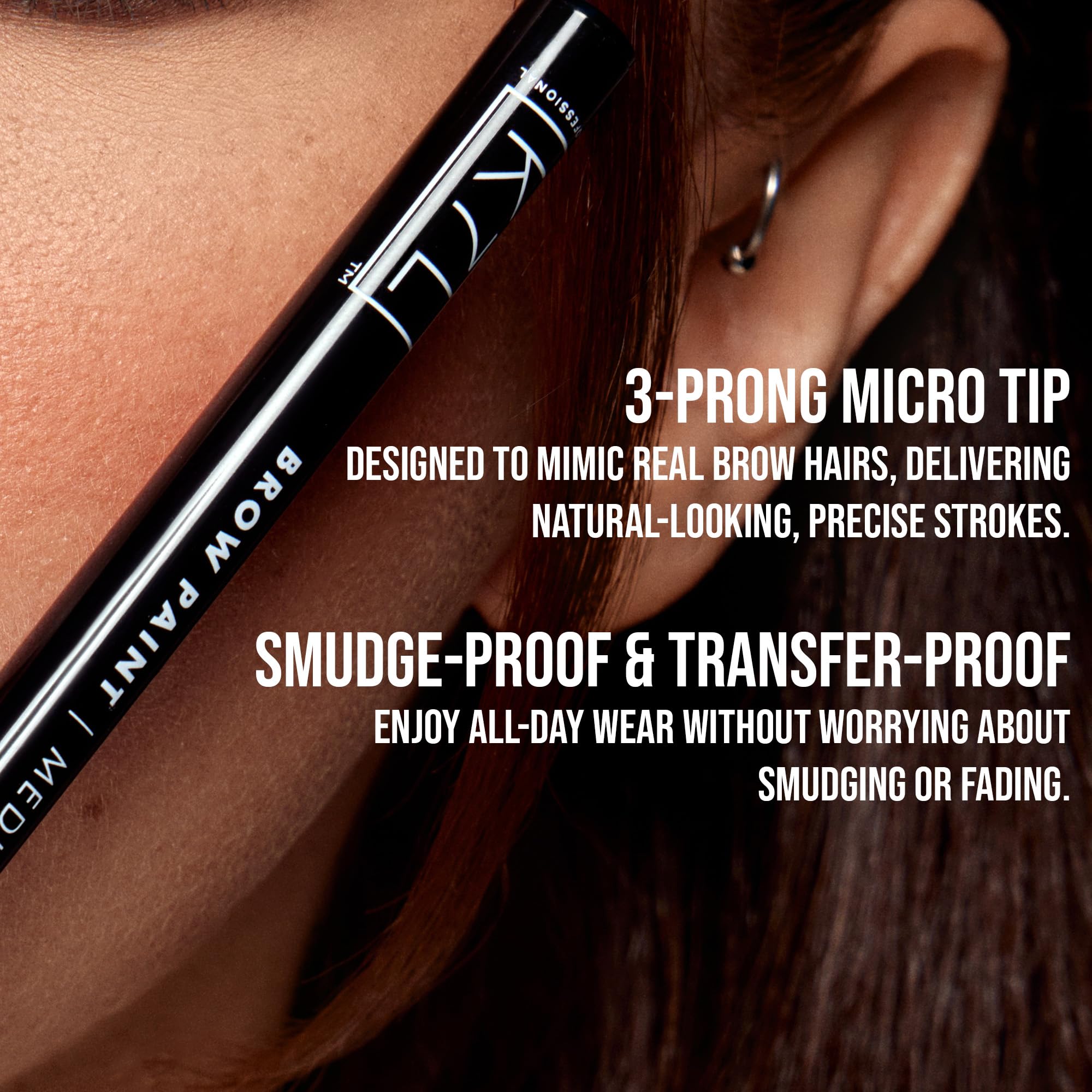 Eyebrow Pen (Vegan) For Natural Hair-like Strokes With Microblade 3-Prong Tip - Smudge-proof & Long-Lasting - Light