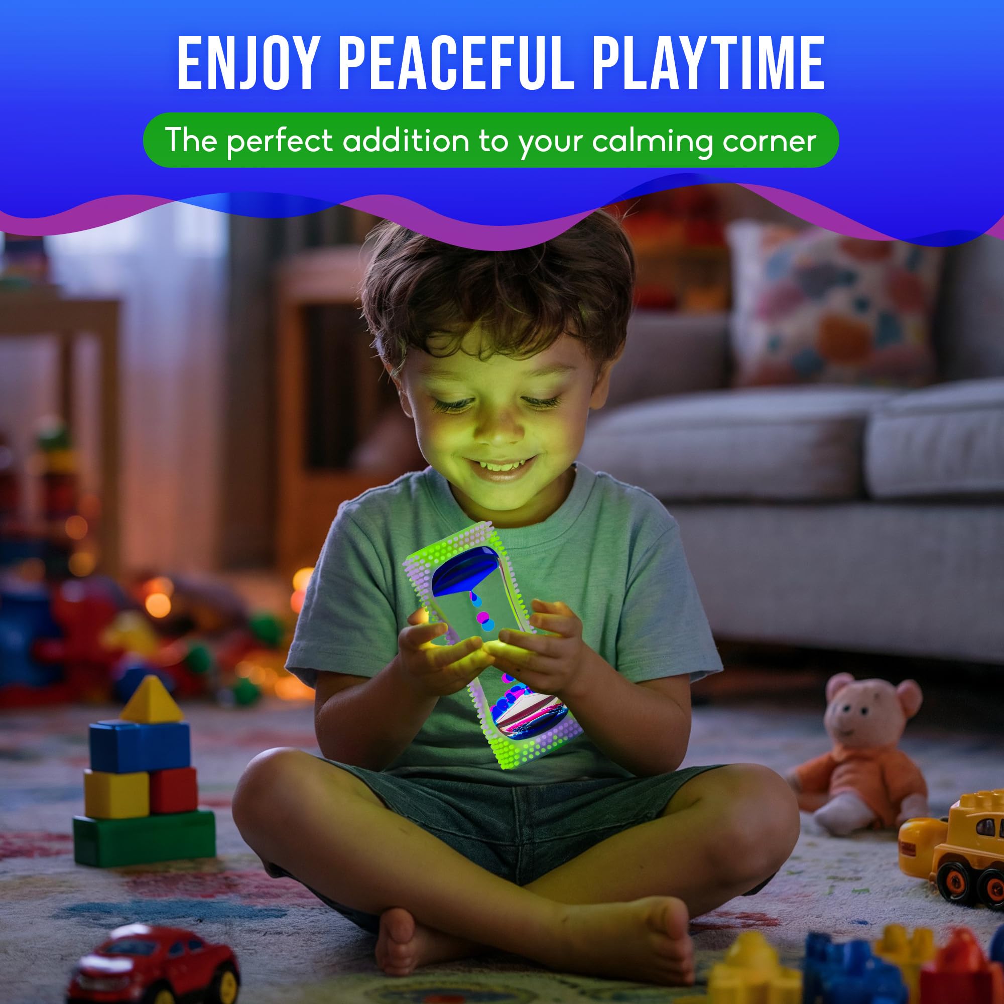 BUNMO Stocking Stuffers for Kids - Liquid Motion Bubbler Sensory Toys - Liquid Timer - Kids Stocking Stuffers - Colorful Bubble Fidget Timer for Desk & Travel - Glow in The Dark