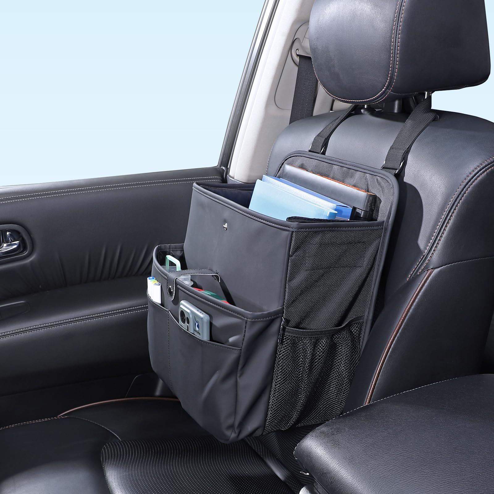 TAIKOO Front Seat Car Organizer,Car File Organizer-Hanging Letters/Legal Folders/Laptops and Tablets,Car Office Large Capacity A4 Letter Sized Document Storage Bag