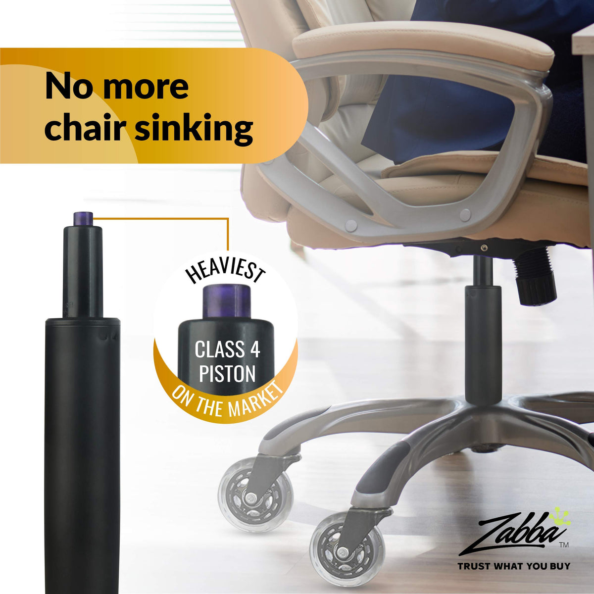 Office Chair Cylinder Replacement - Includes Removal Tool, Gloves, Gas Cylinder w/Hydraulic Piston