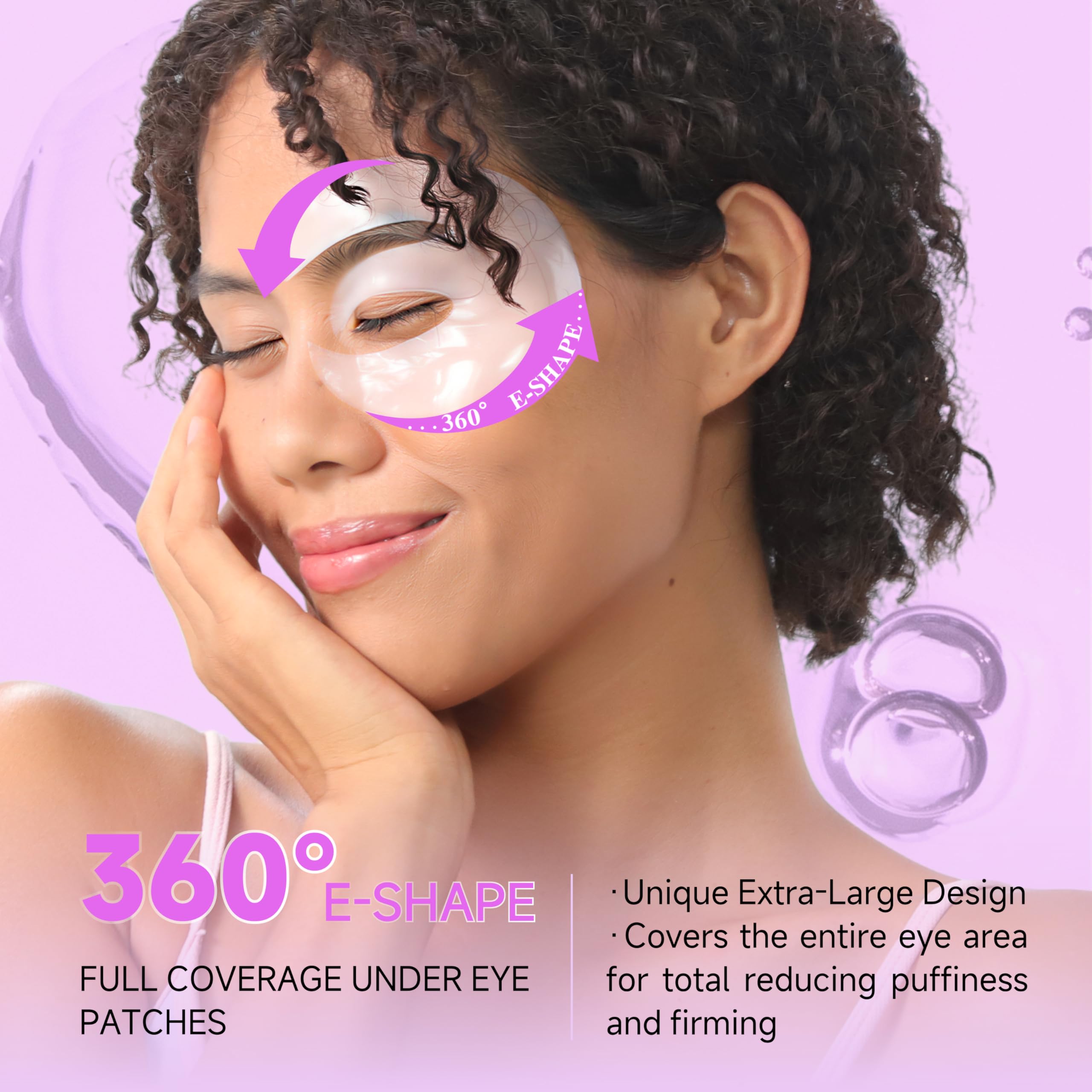 ICIKOL Under Eye Patches with Collagen, Eye Patches for Puffy Eyes and Dark Circles, 360° Under Eye Mask for Puffiness, Wrinkles, Fine Lines, Gifts for Women - Skin Care, 12 Pairs (White)
