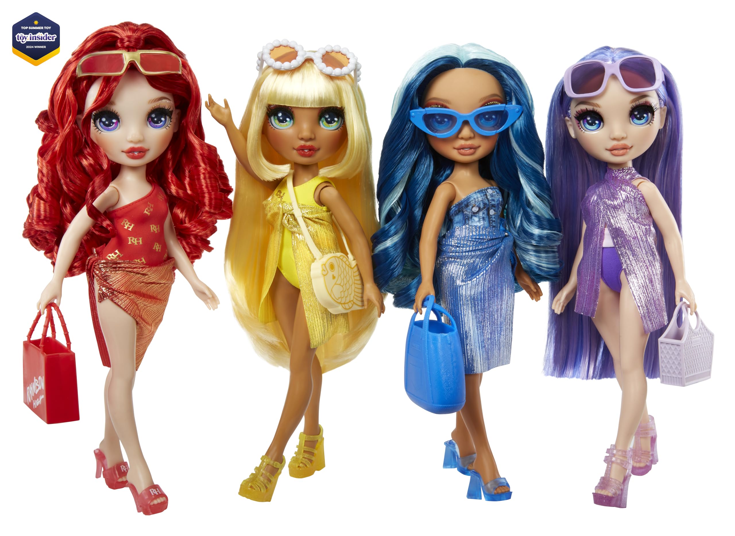 Rainbow High Swim & Style Skyler, Blue 11" Fashion Doll with Shimmery Wrap to Style 10+ Ways, Removable Swimsuit, Sandals, Fun Play Accessories, Great Toy Gift for Girls Kids Ages 4-12 Years