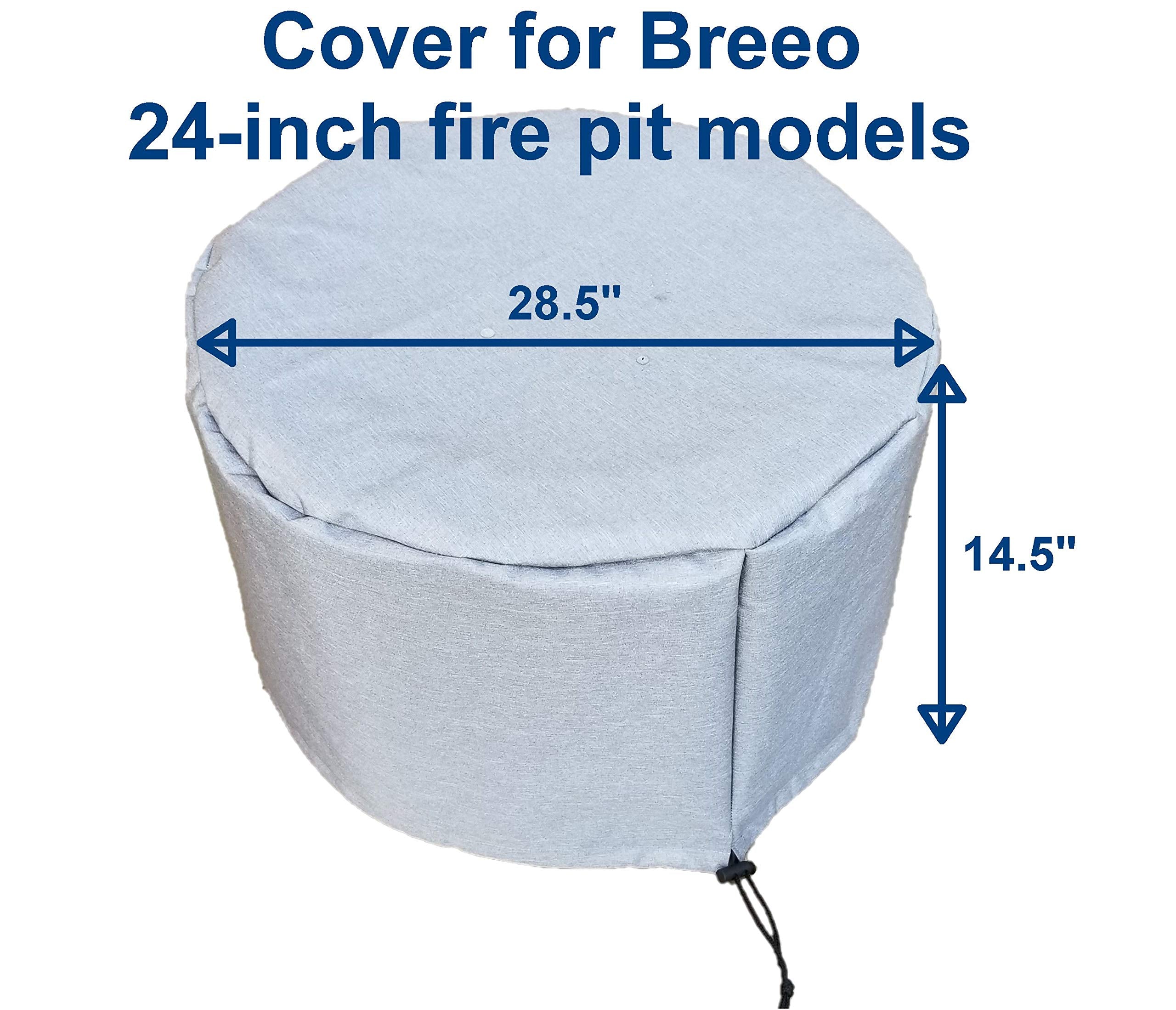 Generic Cover Compatible for Breeo Fire Pit X Series 24 or Double Flame 24 - Fits Standard or Sear Plate model - Outdoor Water-resistant Fire Bowl Protective Cover, Temlock FPC-2400