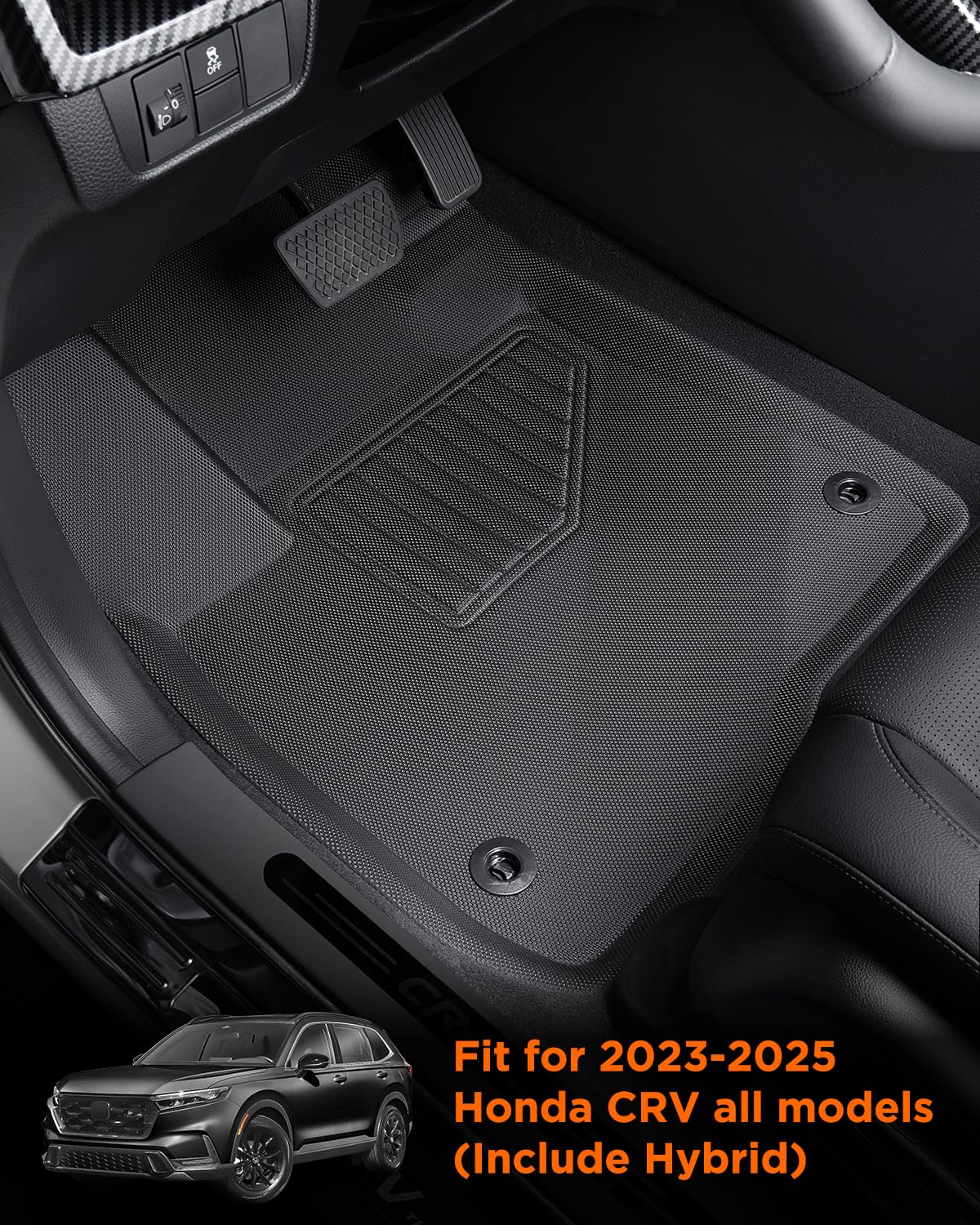 DrCarNow for Honda CRV Floor Mats (Gas & Hybrid) 2023 2024 2025, All Weather Protection XPE Floor Liners and Cargo Trunk Mat Car Mats Full Set for Honda CR-V Interior Accessories 2023-2025, 4PCS
