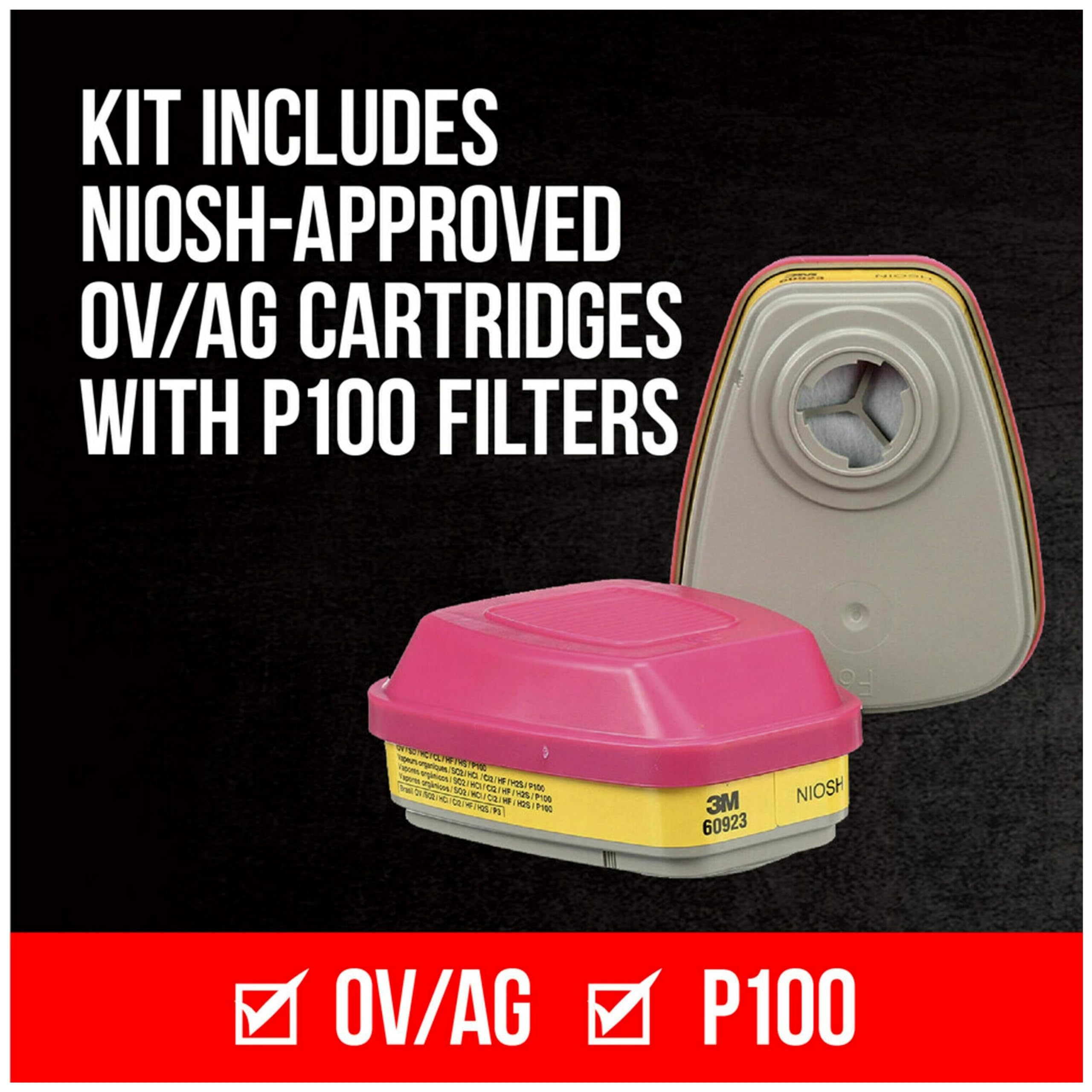 3M - 65023QLHA1-C Pro MultiPurpose Respirator with Quick Latch, Medium