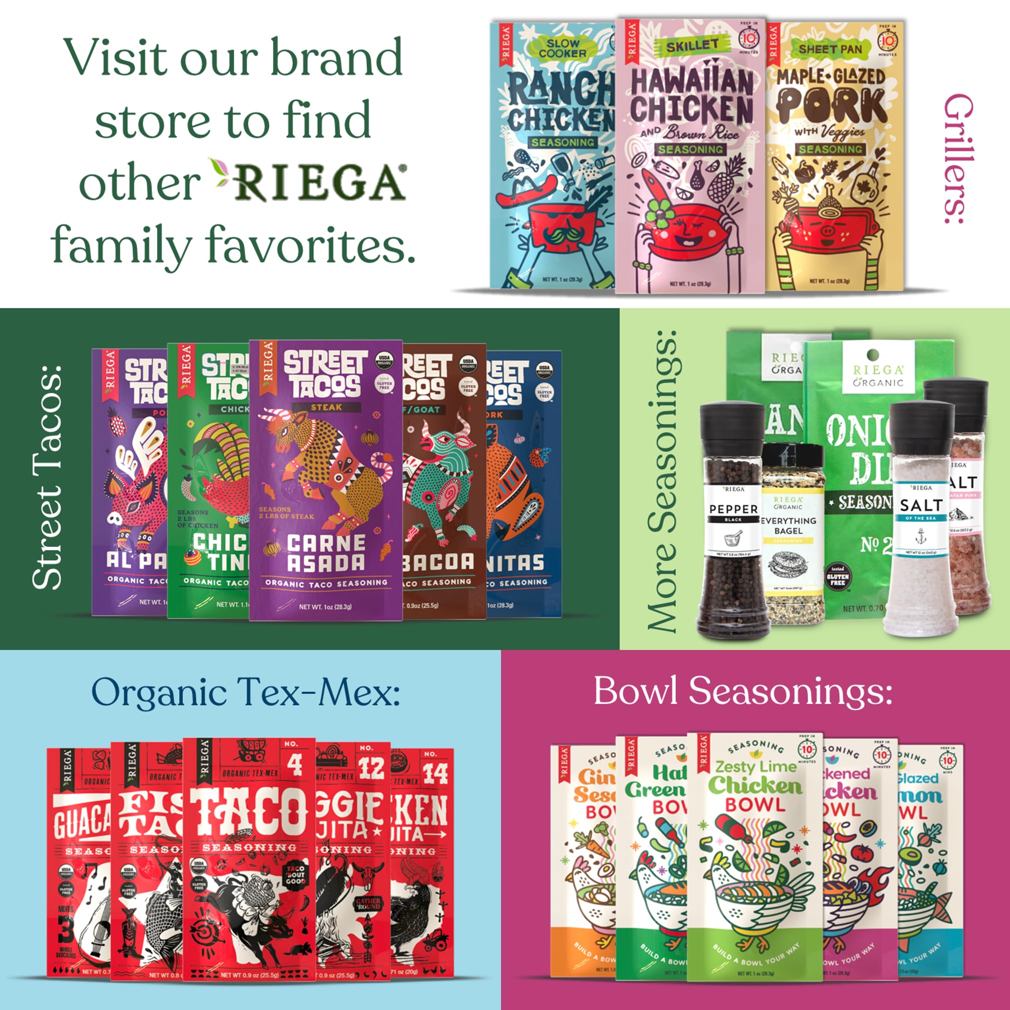 Riega Ginger Sesame Bowl Seasoning, Perfect Mix for Ginger Sesame Dishes (1.06 Ounce (Pack of 8))