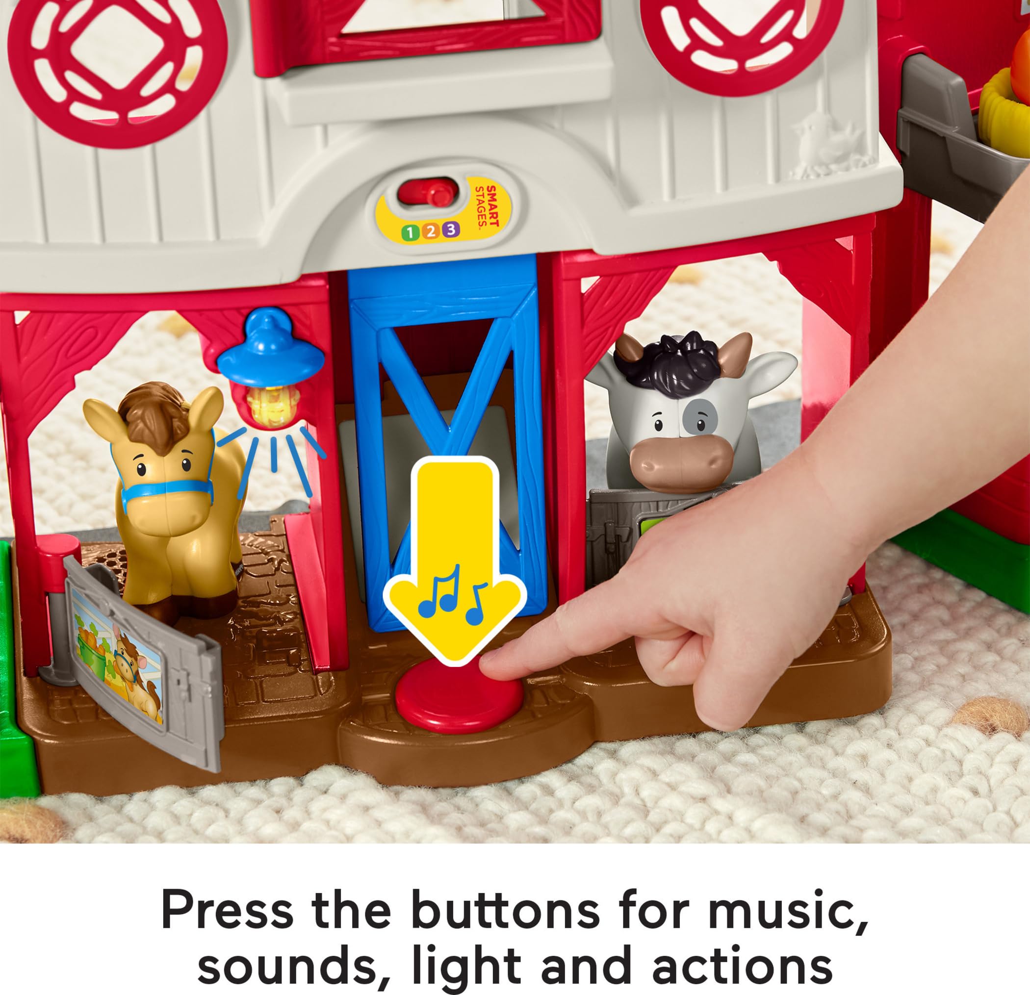 Fisher-Price Little People Toddler Learning Toy Caring for Animals Farm Playset with Smart Stages for Pretend Play Kids Ages 1+ years