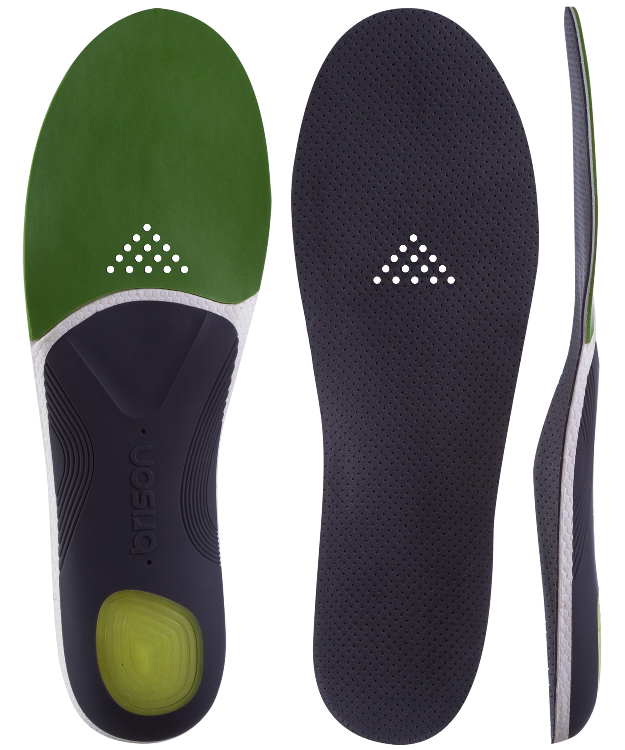 Brison Sport Insoles for Men Women - Orthotic Support Inserts for Sneakers Athletic Football Basketball Baseball Socker Tennis Skateboard or Golf Shoes Men 8.5-10.5 Women 10-12