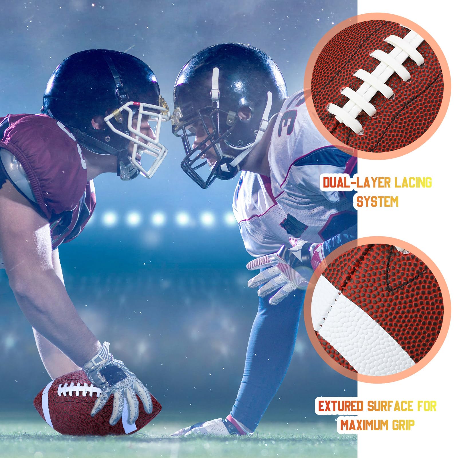Jerify Composite Leather Footballs Official Size Composite Leather Balls Leather Inflatable Footballs with Pump Indoor Outdoor Footballs Bulk for Training and Recreational Play(15 Pcs)