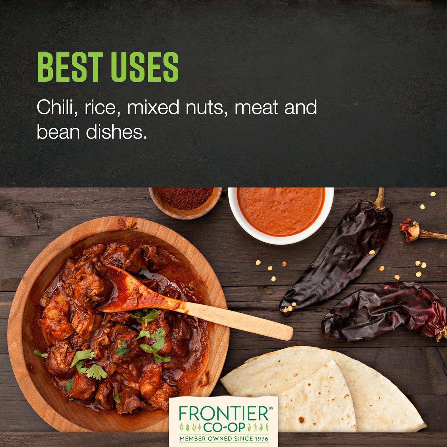Frontier Co-op Organic Chili Powder Seasoning, 1 Pound, Mild to Moderatly Spicy, Sweet, Tangy, Zesty, Kosher, Salt Free