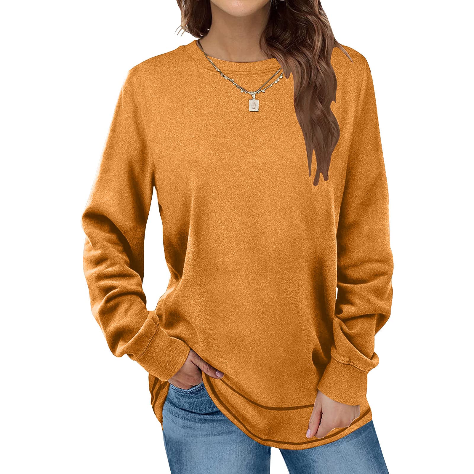 LRMQS crew sweatshirt women Sweatshirts for Women Trendy Crew Neck Casual Long Sleeve Shirts Sweatshirt Fall Fashion 2025 Winter Sweater Clothes