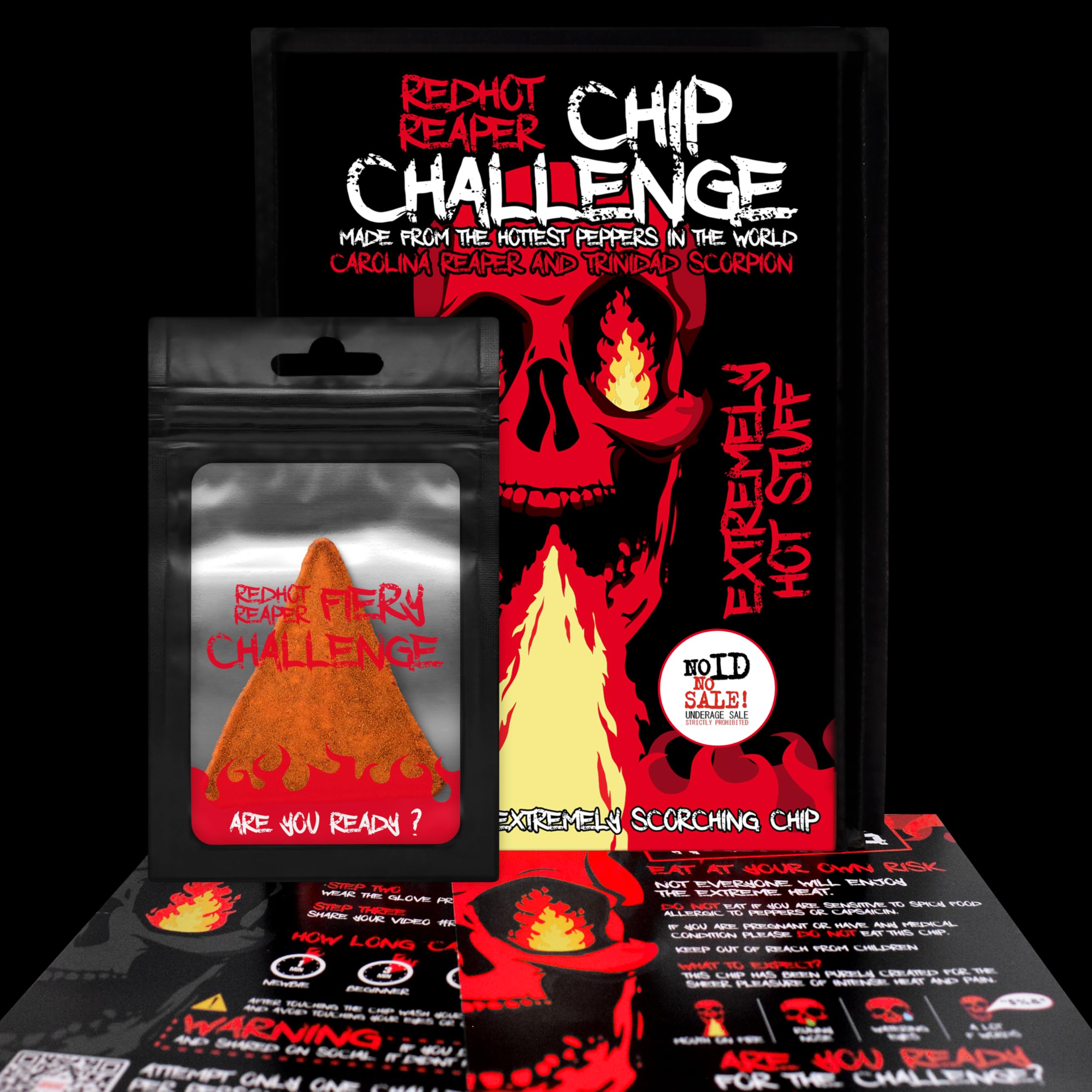 Red Hot Reaper – 1x Chip Challenge Hottest Snack Carolina Reaper & Trinidad Scorpion - Super Spicy Hot Chip