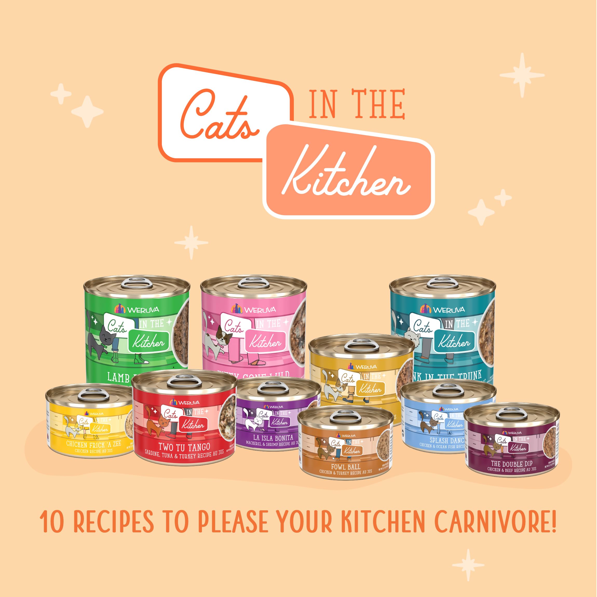 Weruva Cats in The Kitchen, Kitty Gone Wild with Wild Salmon Au Jus Cat Food, 6oz Can (Pack of 24)