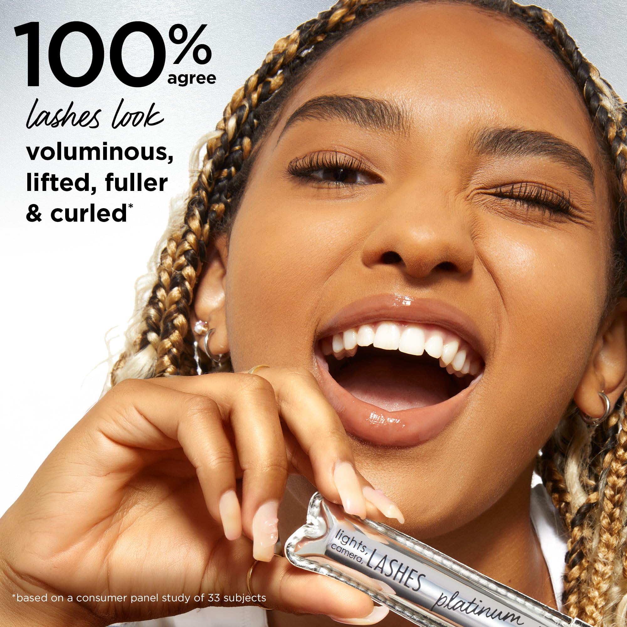 tarte lights, camera, lashes platinum volumizing mascara – Black Tinted Peptide Lash Serum mascara for Volume & Length, Smudge-Proof, Flake-Free, Vegan & Cruelty-Free, full size, black