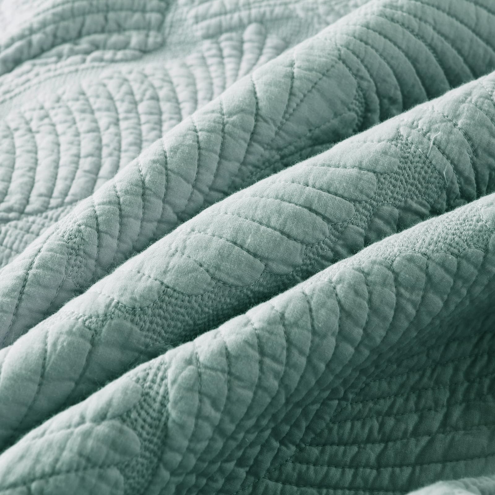 mixinni Green Tropical Palm Tree Queen Size Quilt Set Soft Cotton Bedspread Coverlet Bed Cover,3-Piece Quilt Set Quilted Bedding Lightweight Coverlet Set -Queen Size