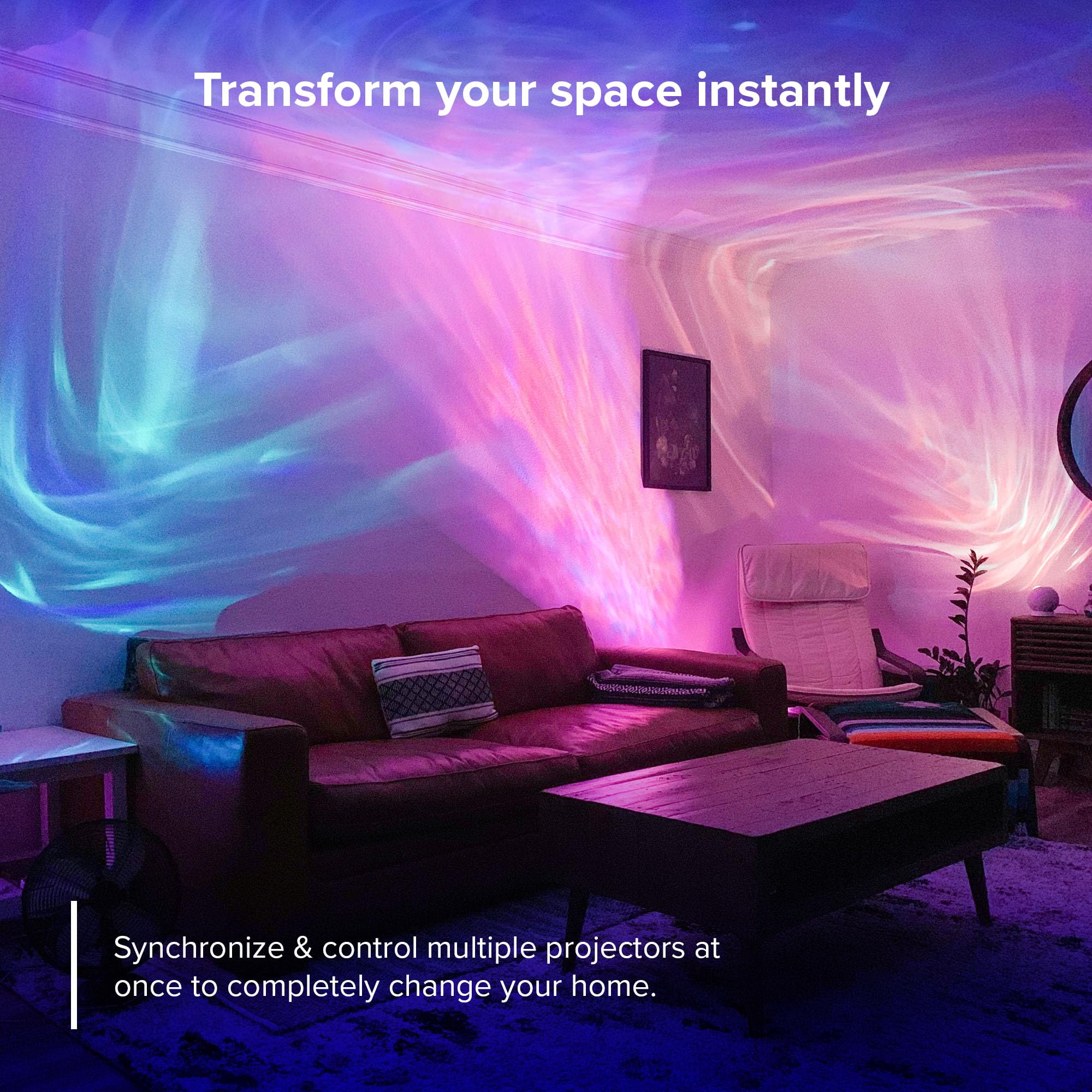 BlissLights Velarus - LED Aurora Projector, Northern Lights, WiFi App, for Bedroom Relaxation, Meditation, Home Theater, and Night Light Gift