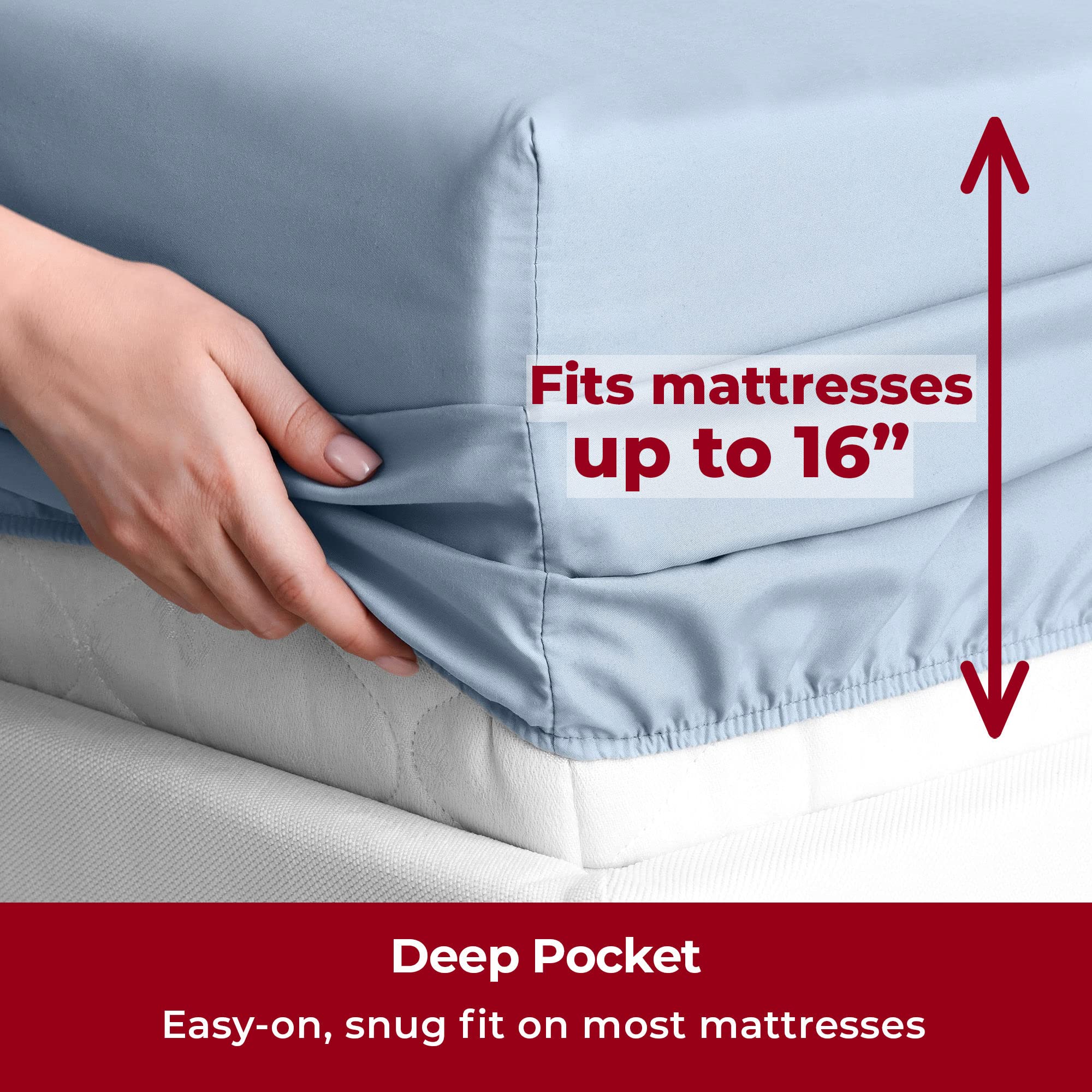 Mellanni Bedspread Coverlet Set + 6PC Sheets Set Bundle&Save - Iconic Collection Bedding - Bundle Includes: 3 Piece Oversized Quilt Set and 6 Piece Bed Sheet Set (King, Gray/Blue Hydrangea)