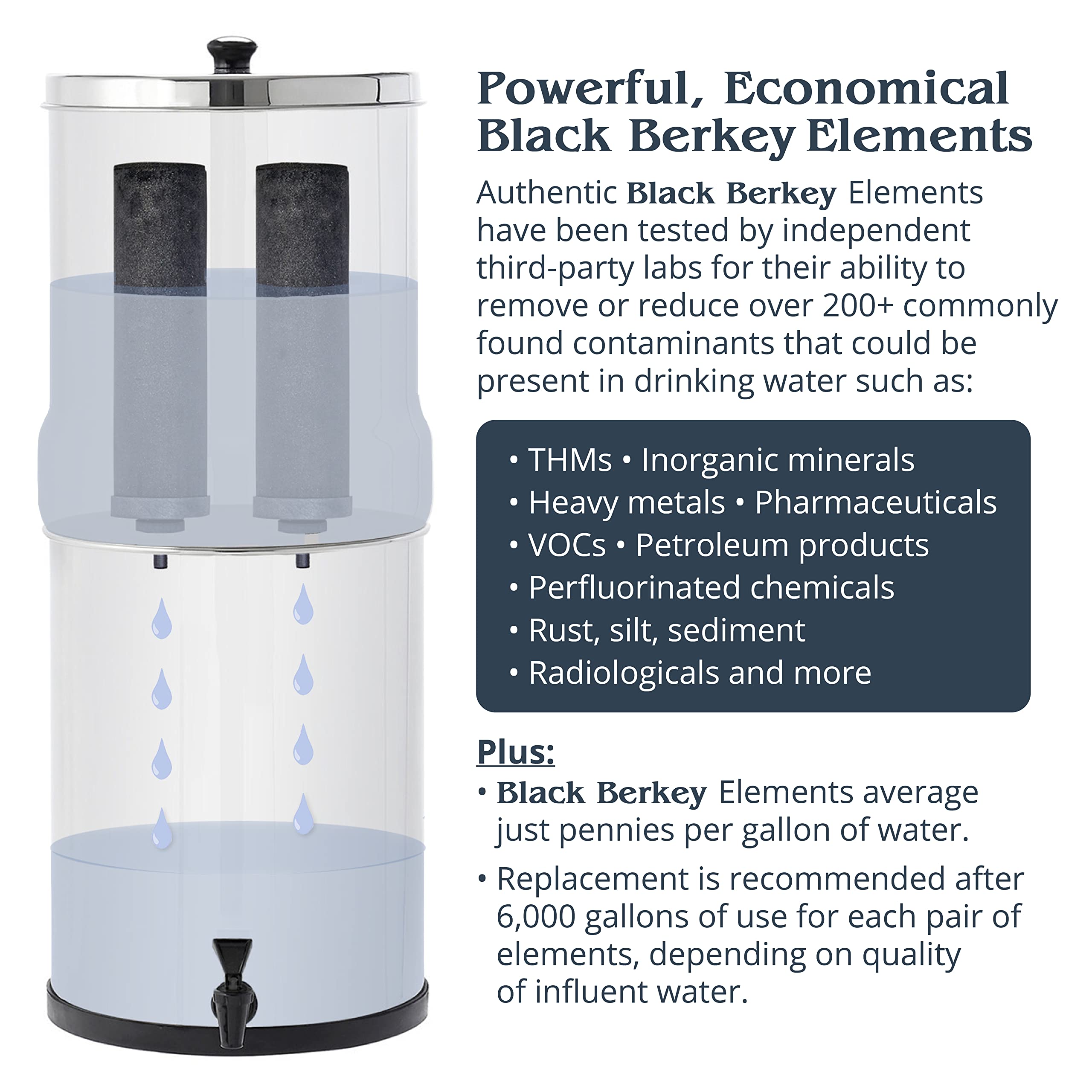 Set of 4 Berkey Authentic Black Berkey Elements (BB9-2) and 4 Berkey PF-2 Fluoride and Arsenic Reduction Elements - Combo Pack