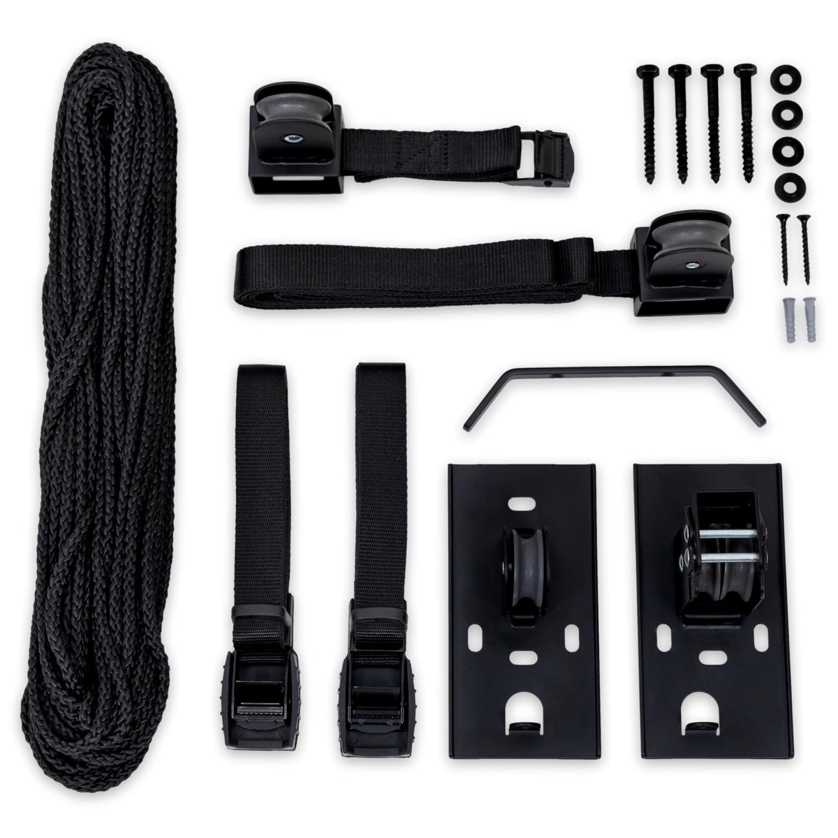 StoreYourBoard Cargo Box Ceiling Storage Hoist 2 Pack, Heavy Duty Holds 150 lbs, Rooftop Carrier Garage Pulley System, Fits 10-14 ft Tall Garage Ceilings