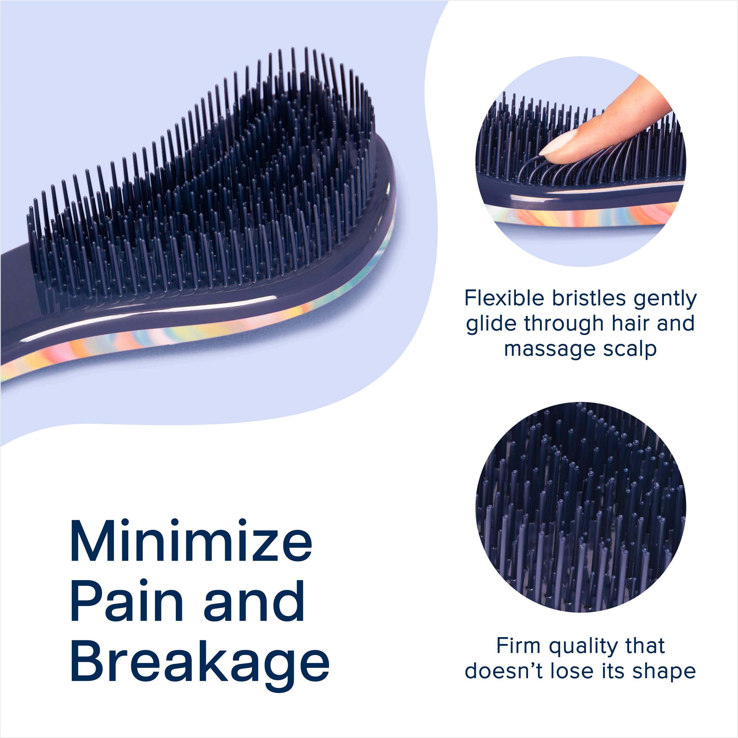 Crave Naturals Glide Thru Detangling Brush for Adults & Kids Hair - Detangler Natural, Curly, Straight, Wet, Dry Hairbrush Men&Women, Little Girl Accessories, Soft Hazy Swirl, 1 count