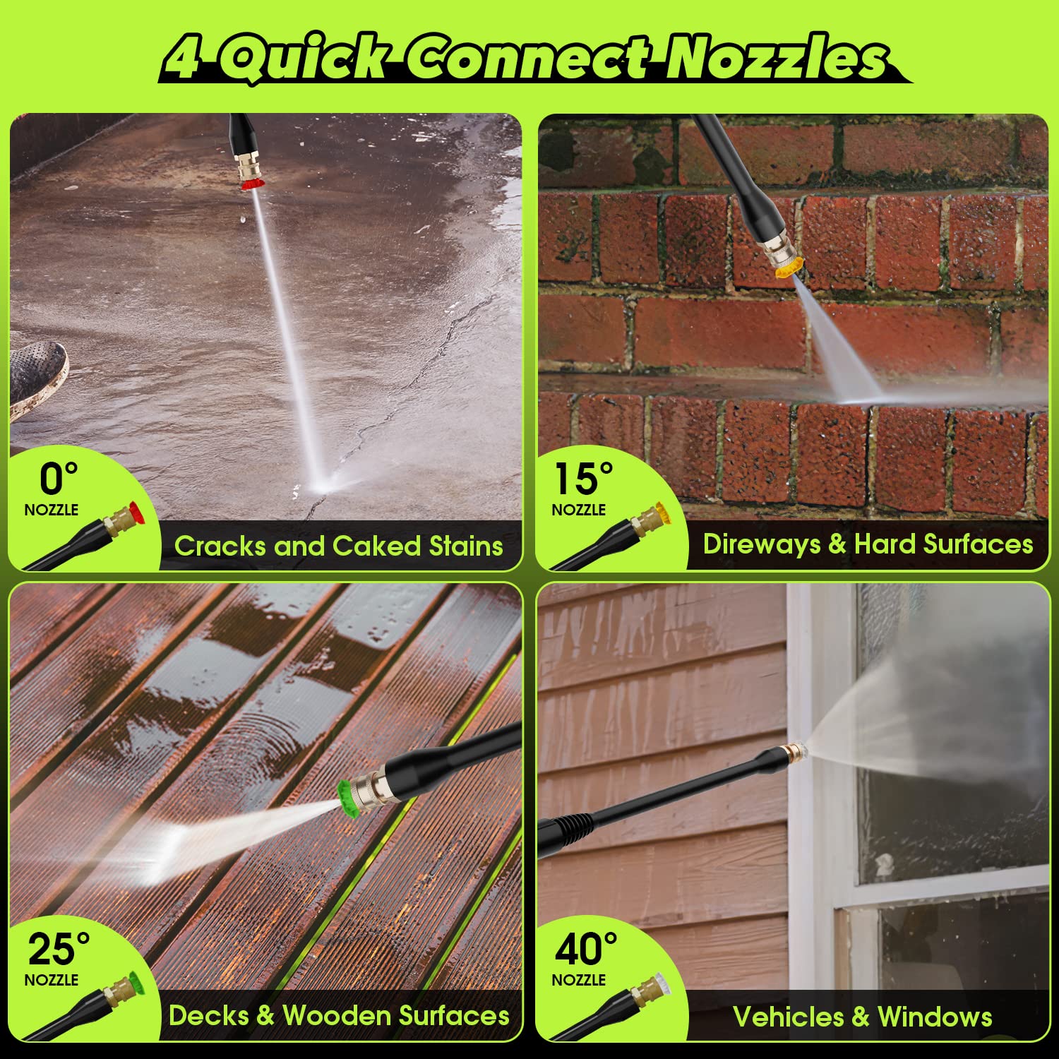 PowRyte Electric Pressure Washer with Hose Reel, Foam Cannon, 4 Different Pressure Tips, Power Washer, 4000 PSI 2.6 GPM