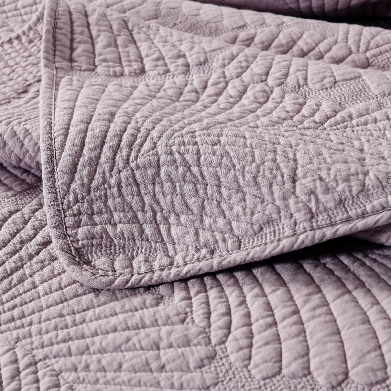 mixinni Purple Tropical Palm Tree King Size Quilt Set Soft Cotton Bedspread Coverlet Bed Cover,3-Piece Quilt Set Quilted Bedding Lightweight Coverlet Set -King Size